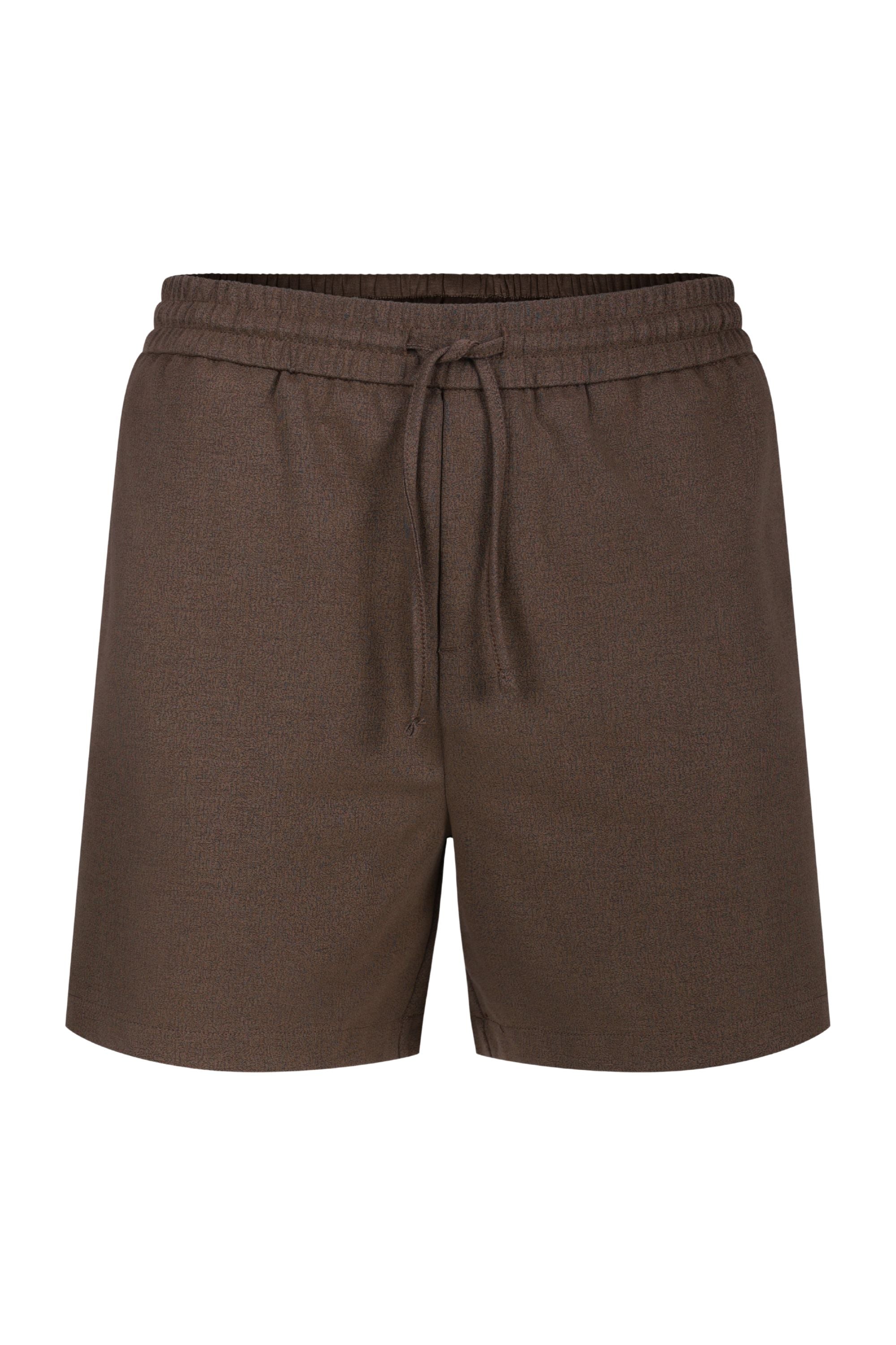 Tomas korte broek met elastische tailleband - Donkerbruin
