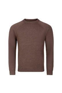 Lando Crew Neck Knit Sweater - Brown Marl