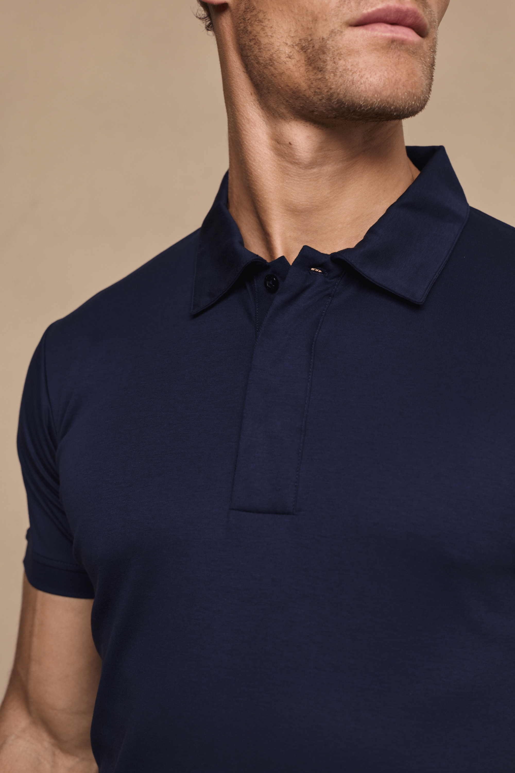 Santi gemerceriseerd poloshirt - marineblauw