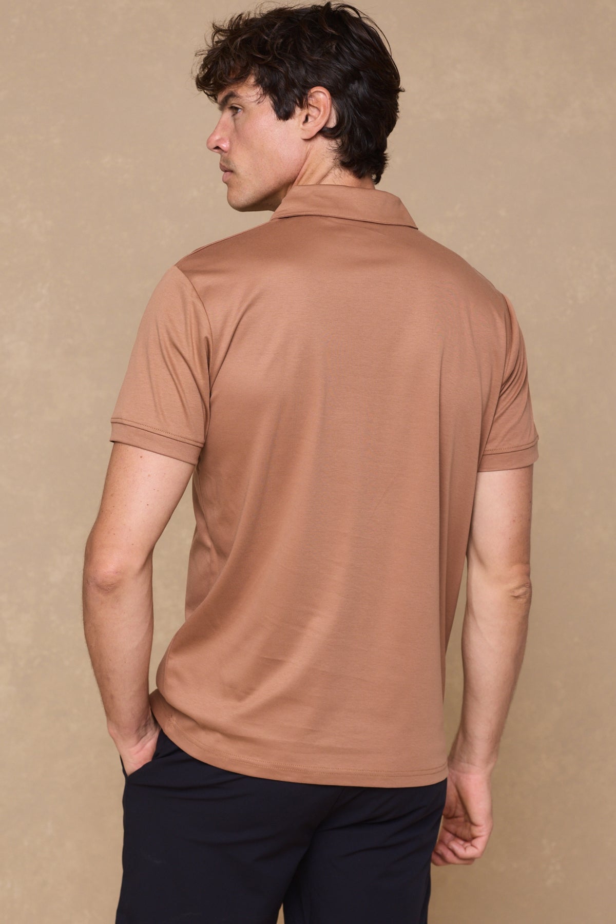 Santi Mercerised Polo Shirt - Rust Orange