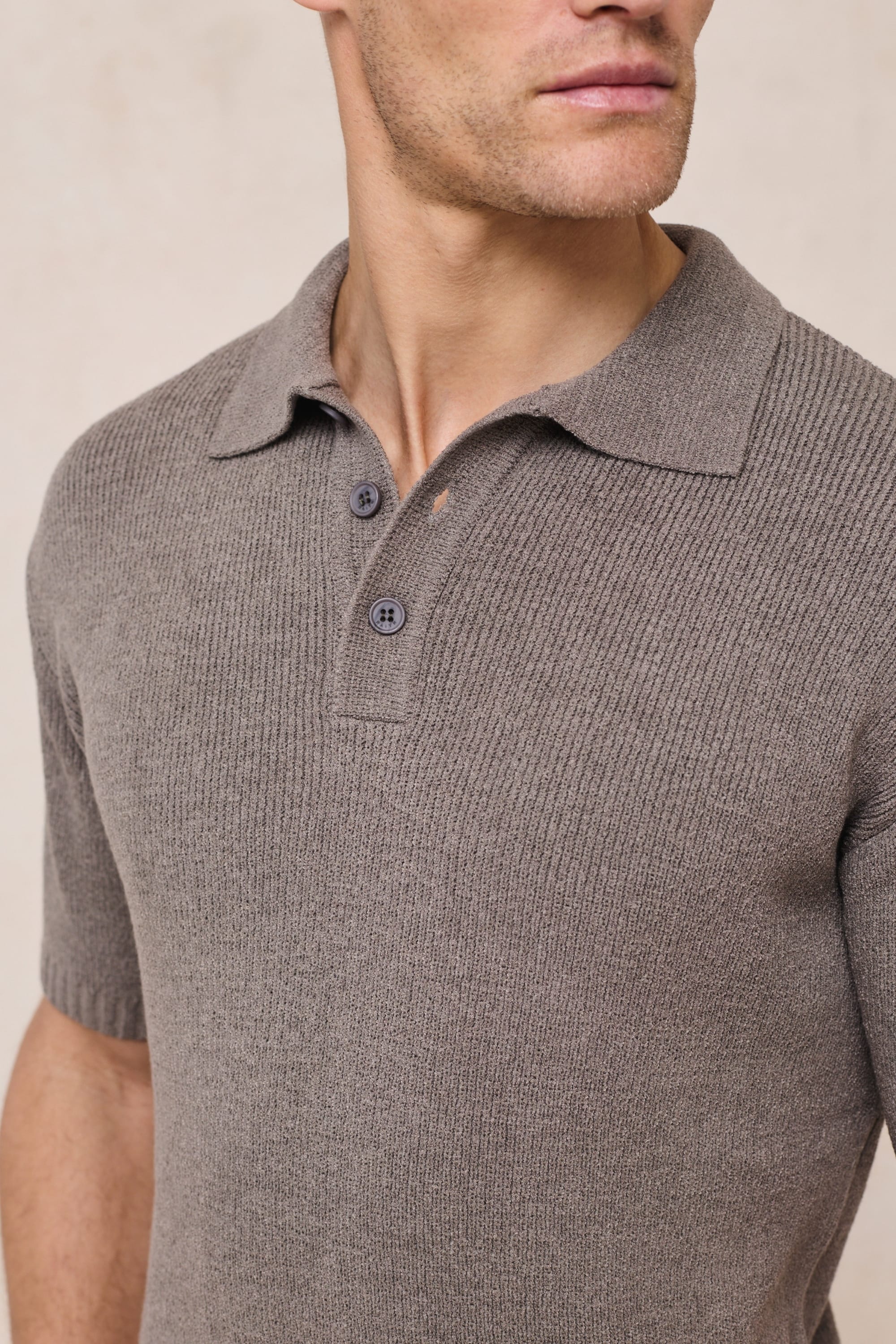 Sorelle Short Sleeve Rib Knit Polo - Dark Sage