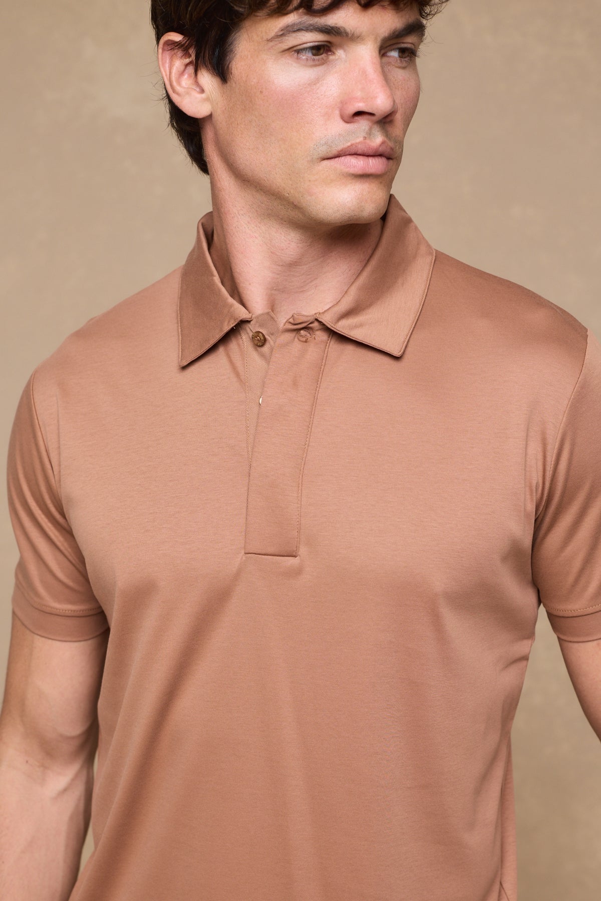 Santi Mercerised Polo Shirt - Rust Orange