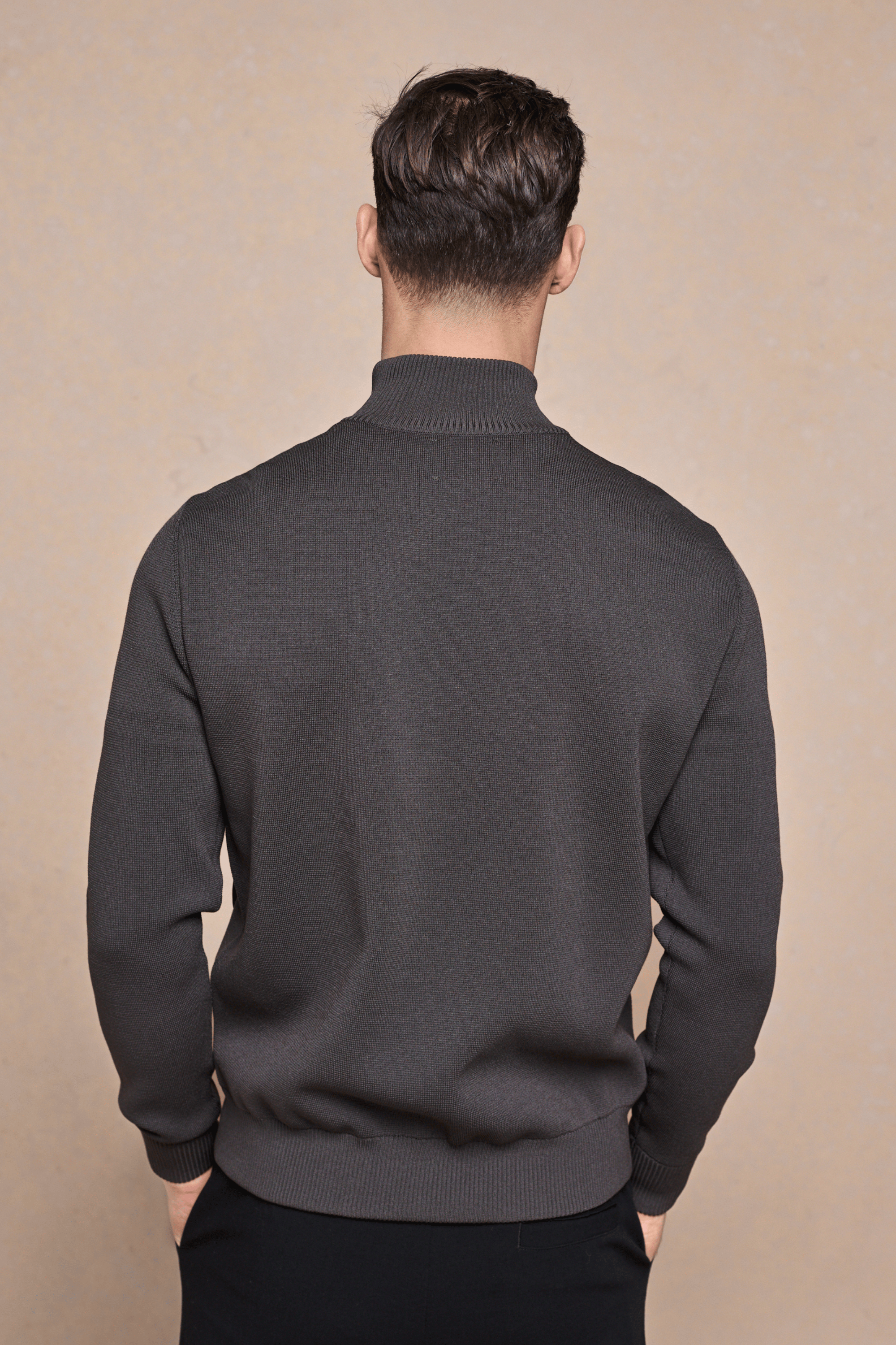 Paco Hybrid gebreide jas - Donker olijfgroen