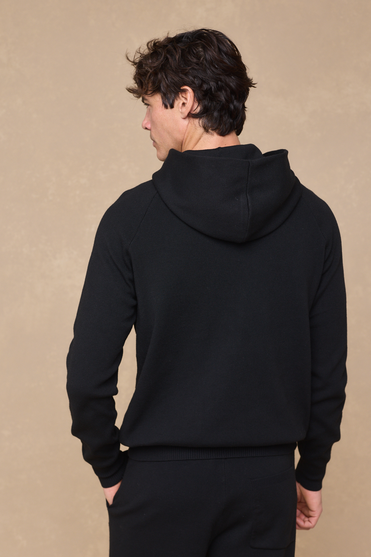 Theo gebreide hoodie - zwart