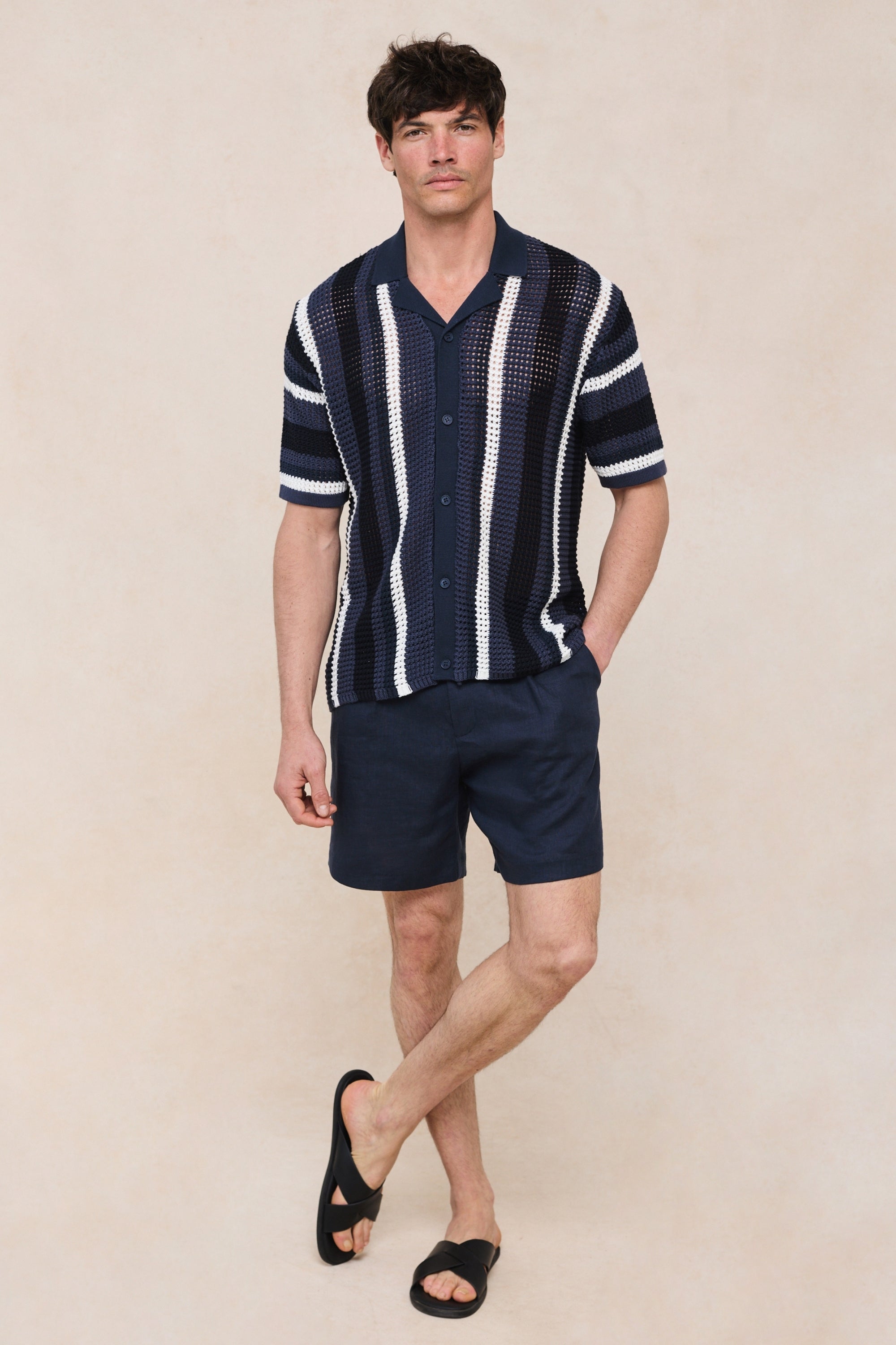 Dell'Amore gehaakt gebreid shirt - Marineblauw
