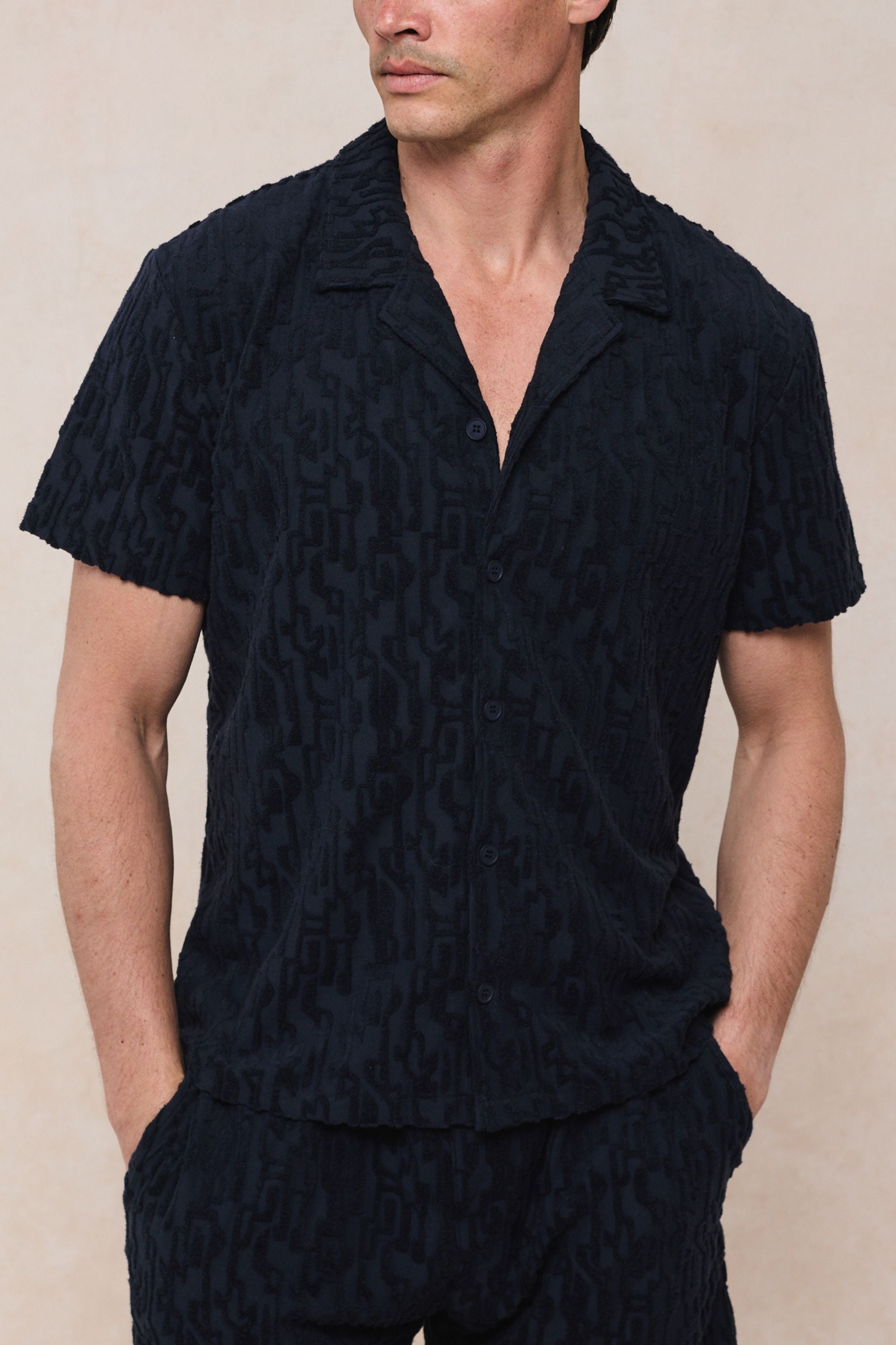 Fausto top set met fluweelachtige afwerking - Marineblauw