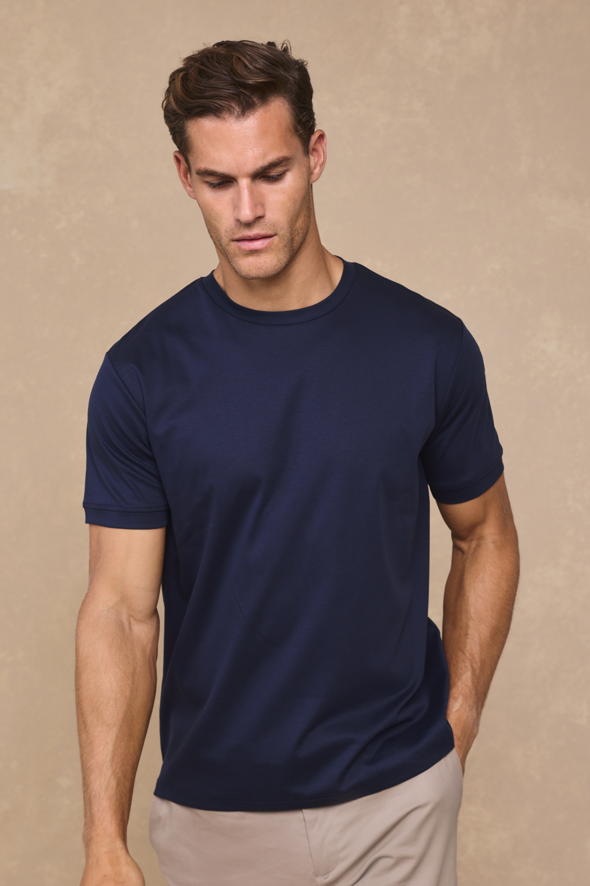 Luxe Mercerised T-Shirt - Navy