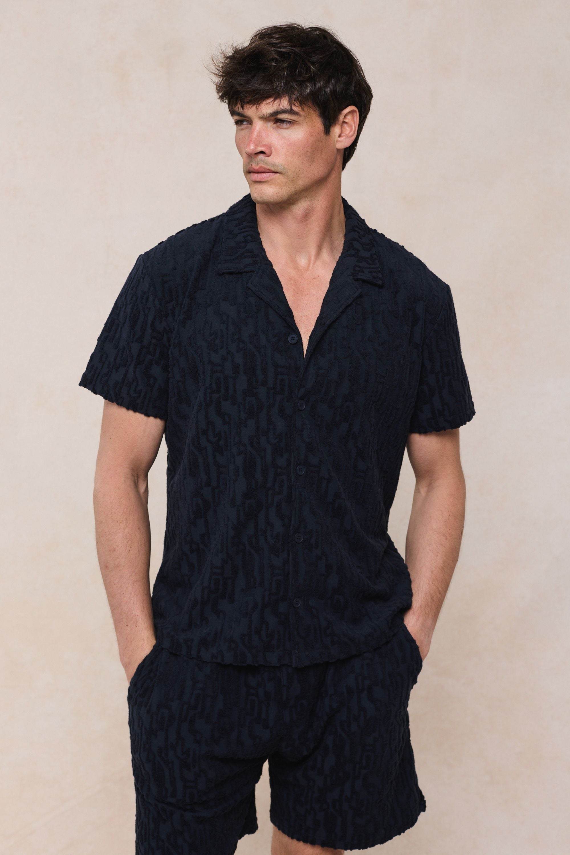 Fausto top set met fluweelachtige afwerking - Marineblauw