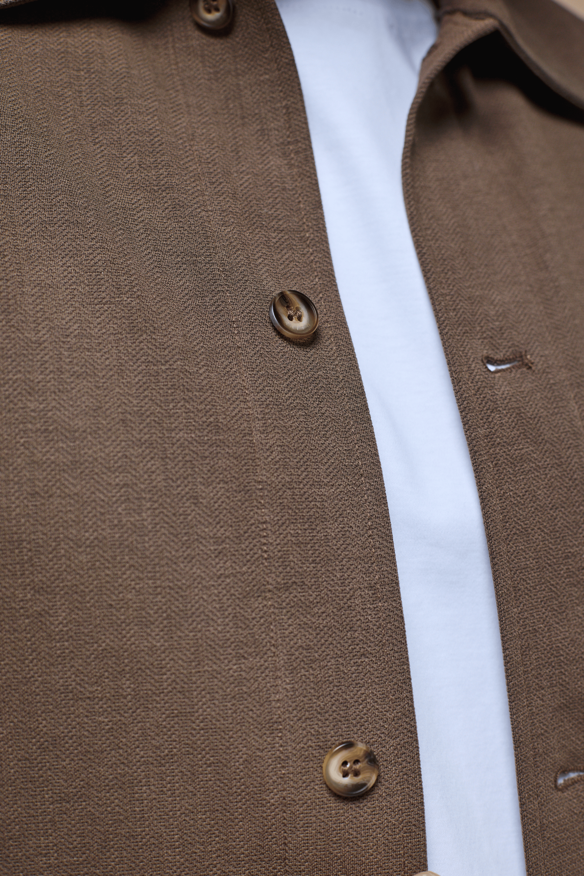 Geneva overshirt met textuur - Bruin