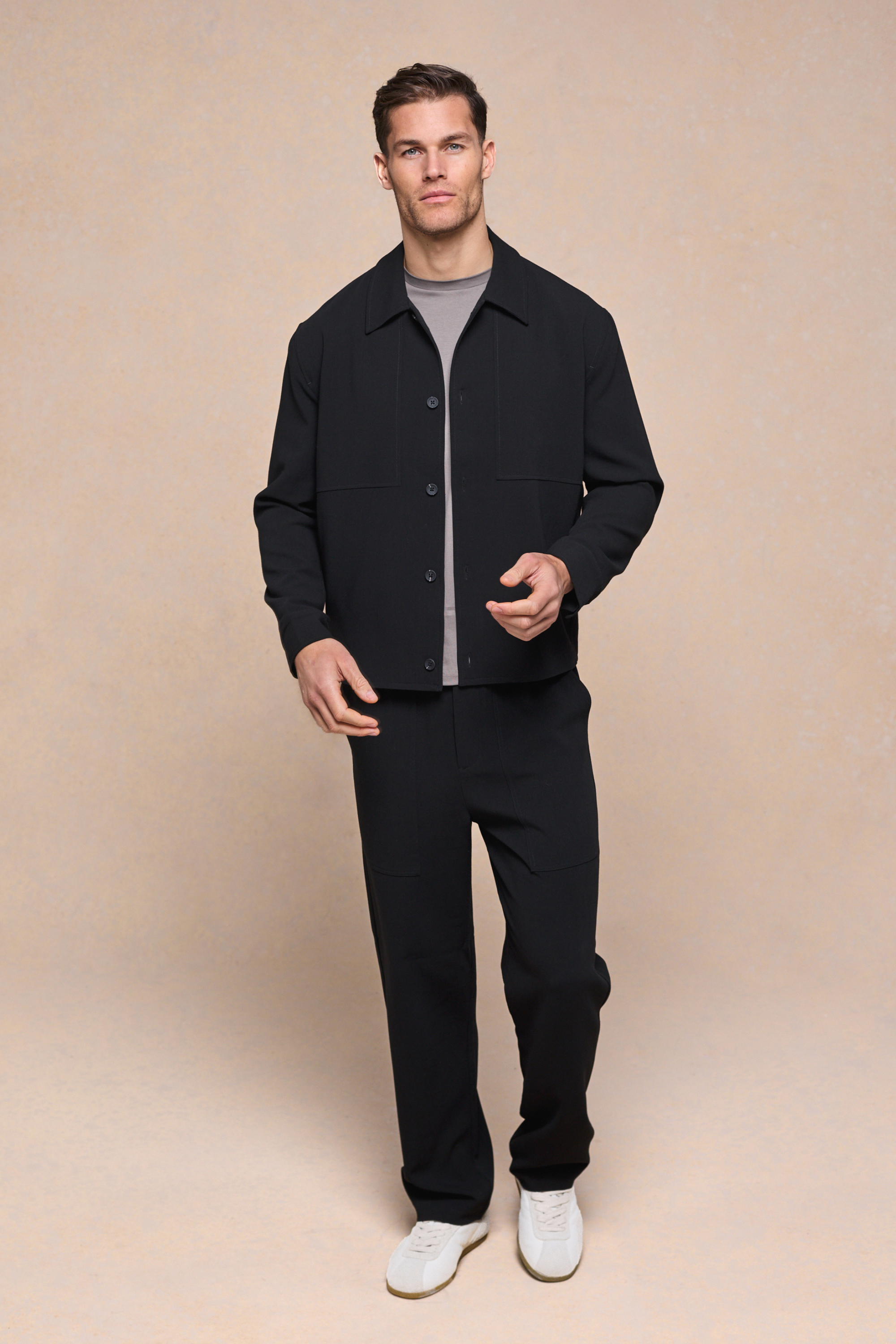 Julien Relaxed Pantalon met Panelen - Zwart