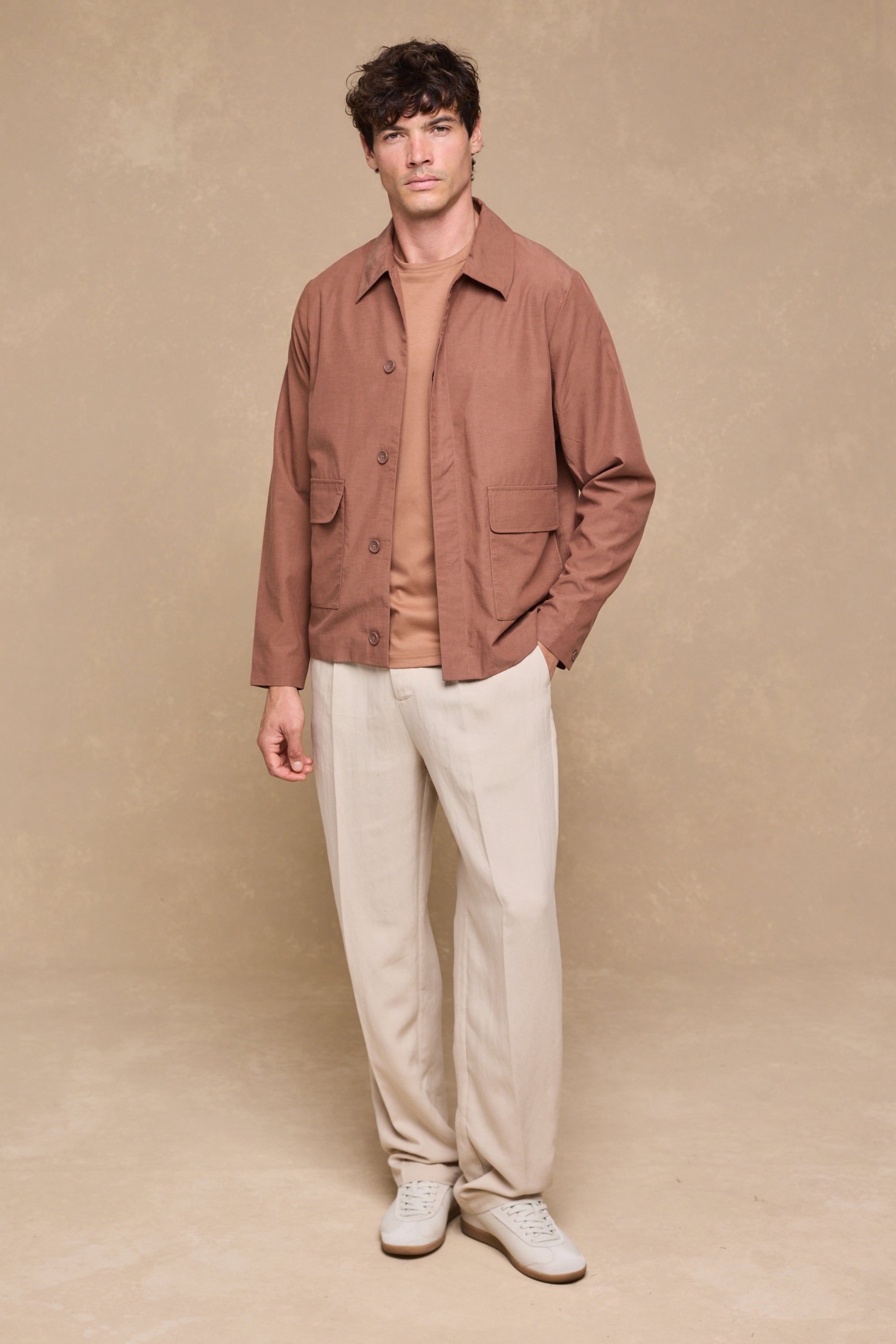 Helio geplooide relaxte broek - beige