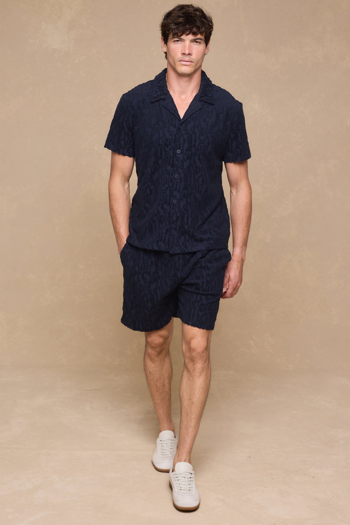 Fausto top set met fluweelachtige afwerking - Marineblauw