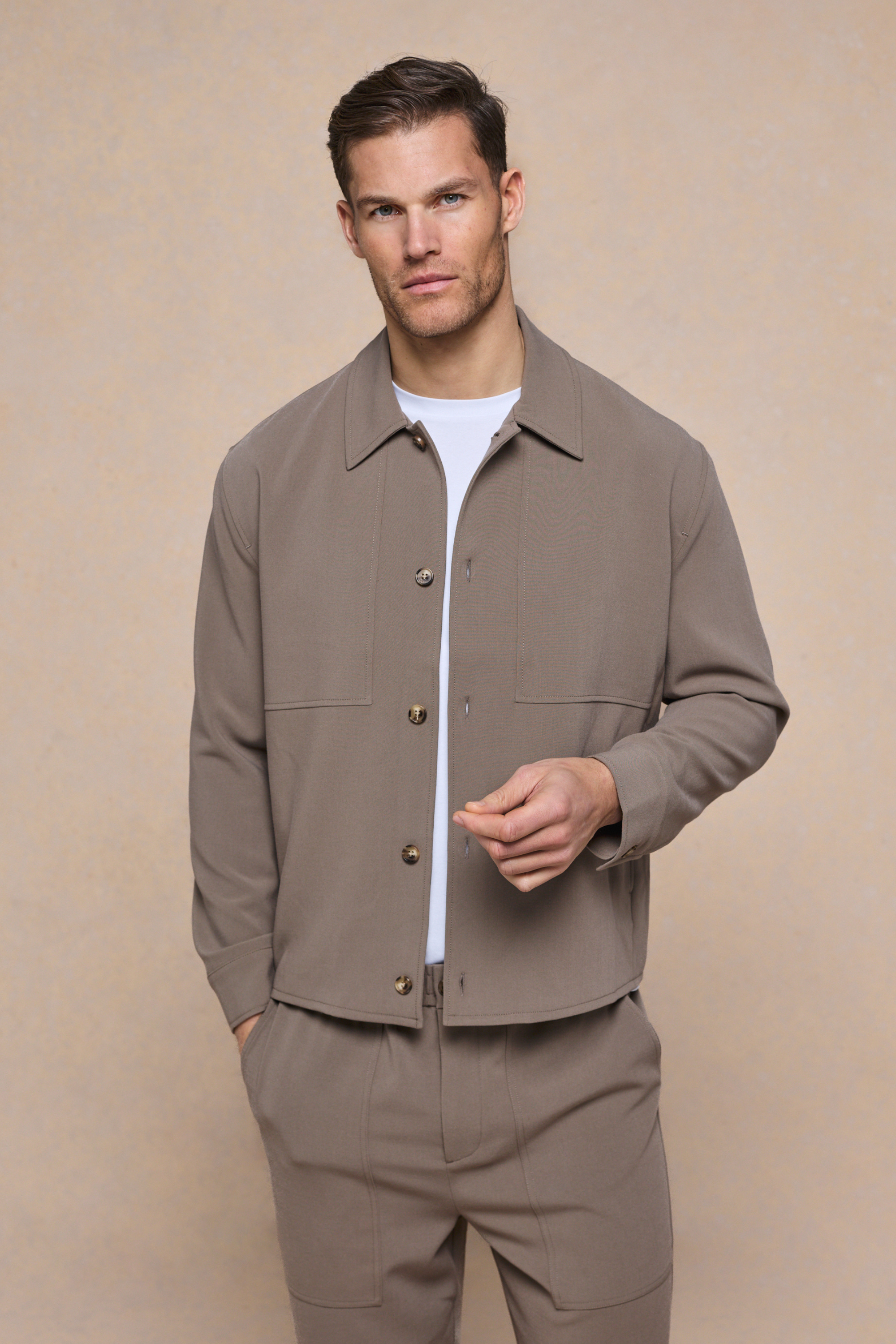 Julien Relaxed Panelled Jacket - Olive
