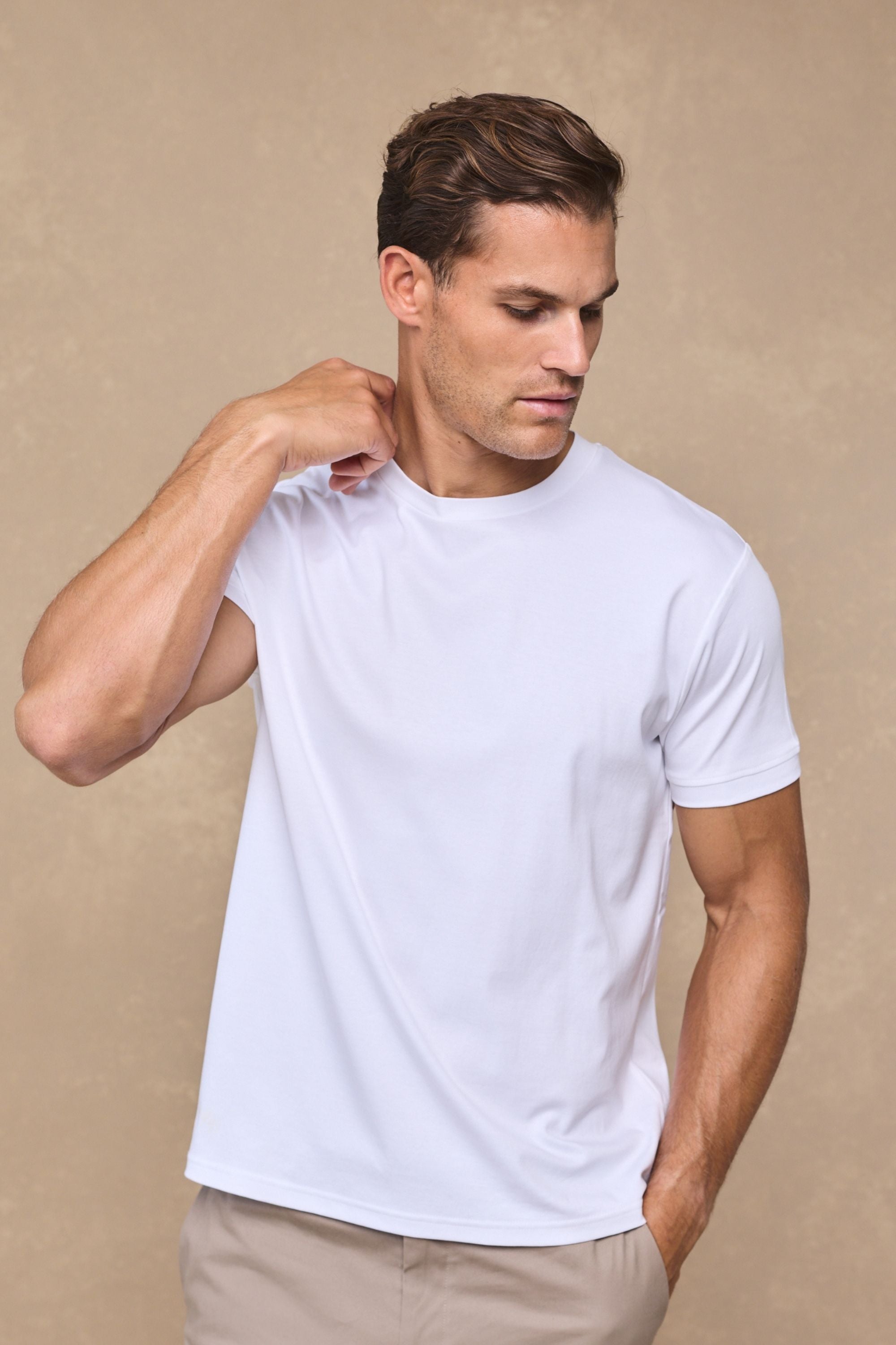 Luxe gemerceriseerd T-shirt - Wit