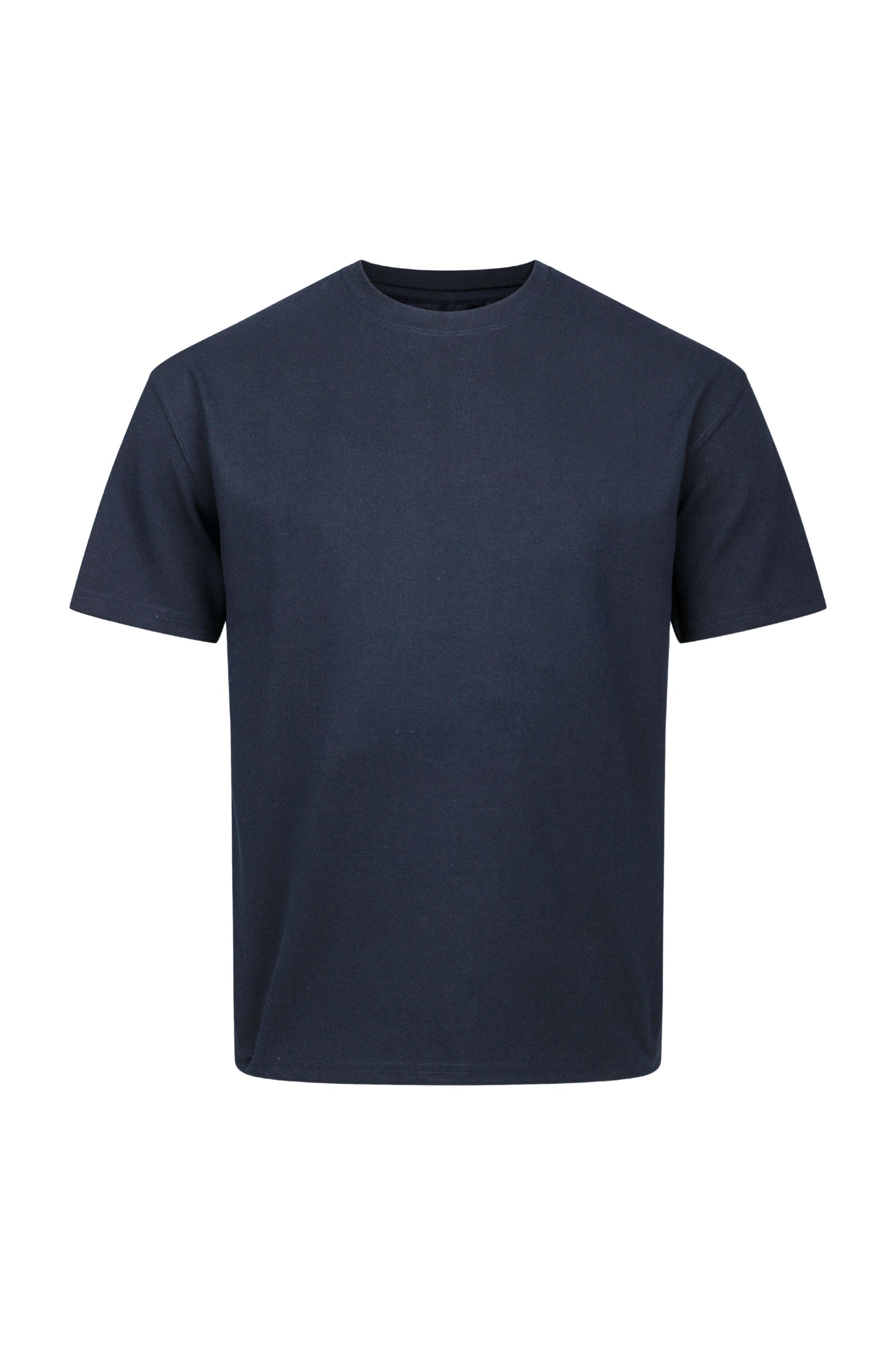 Tomas T-shirt met ronde hals en kreukels - Marineblauw