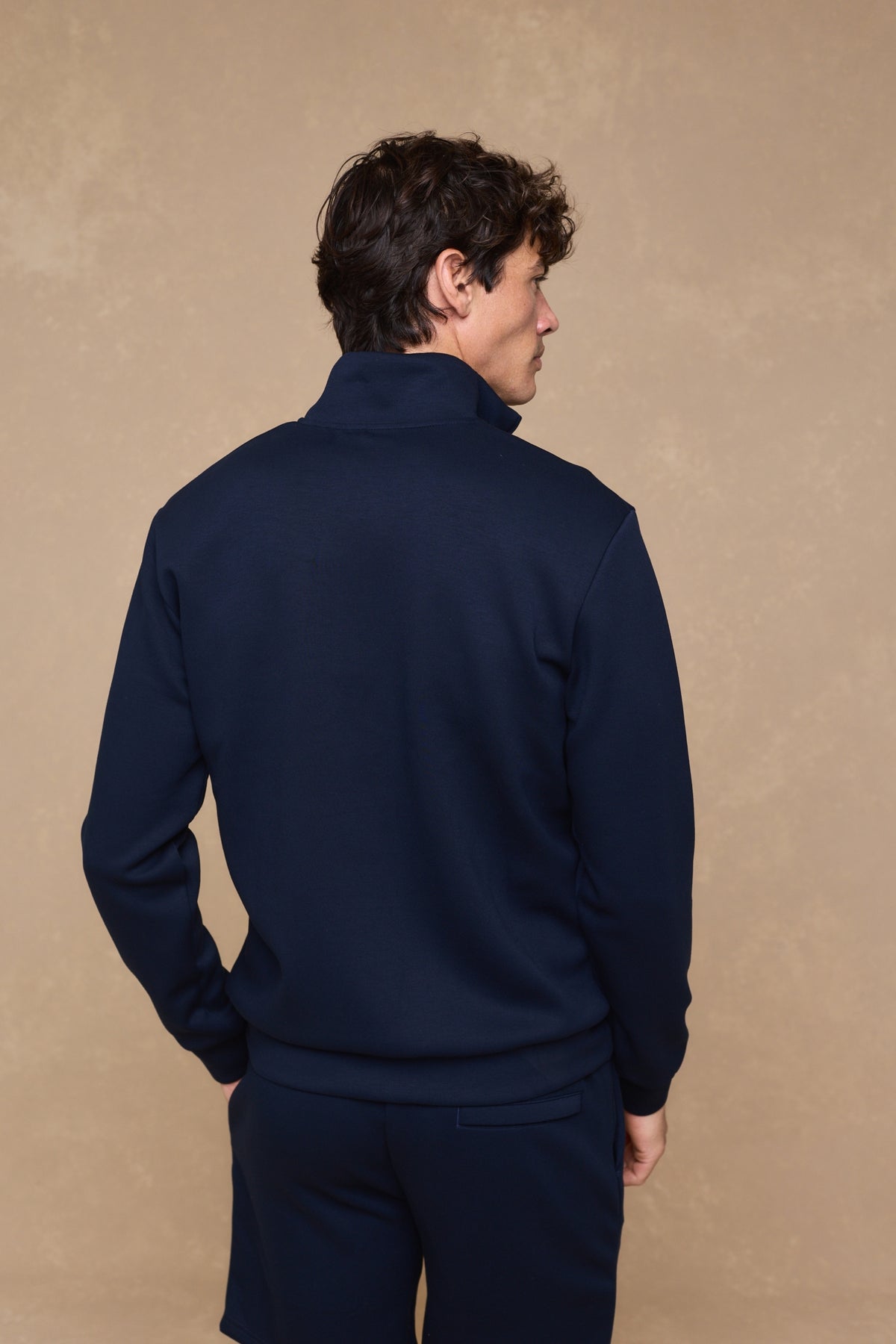 Luxe jas met ritssluiting - Marineblauw