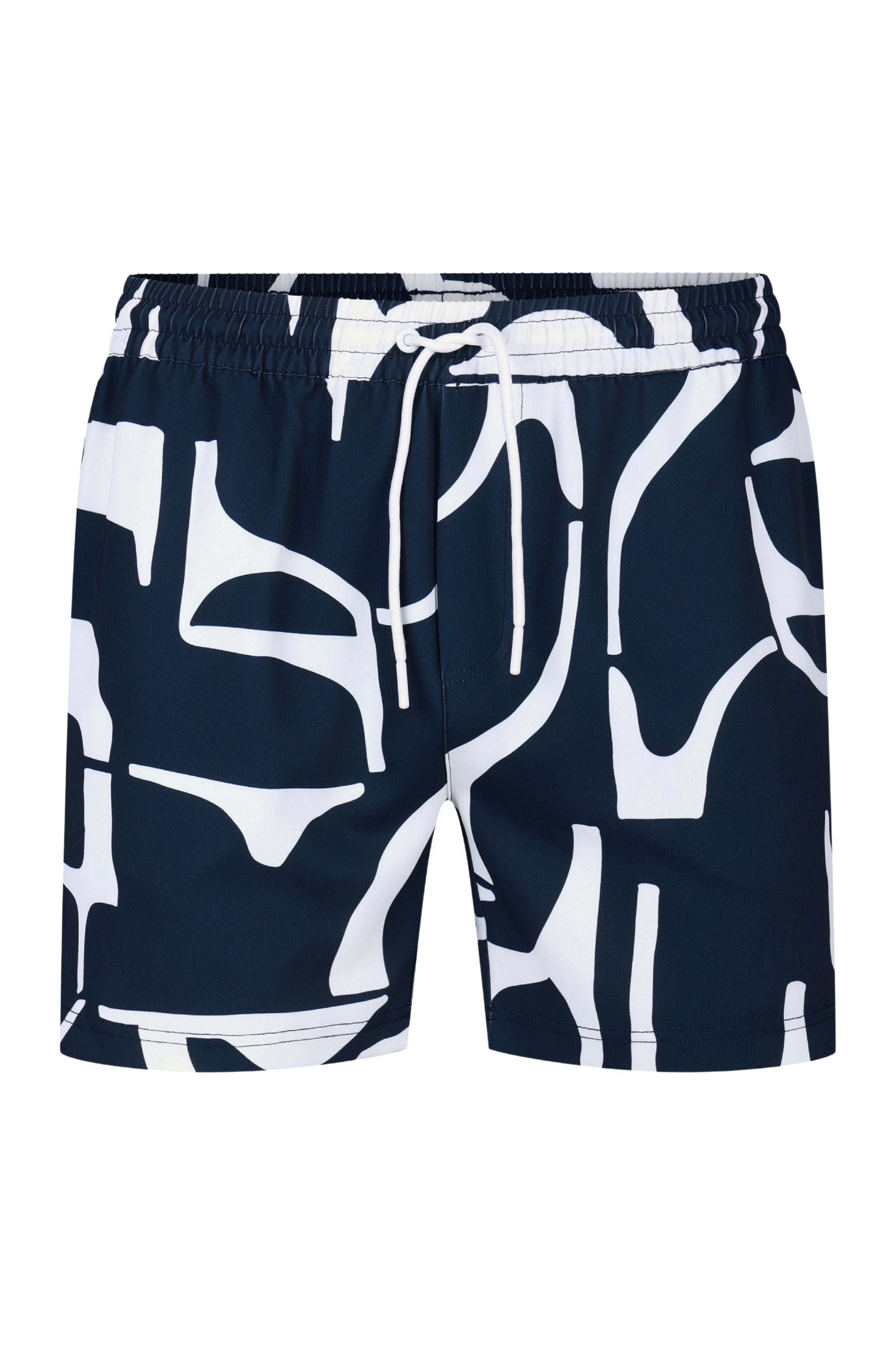 Massira zwembroek met elastische tailleband - Marineblauw/Ecru