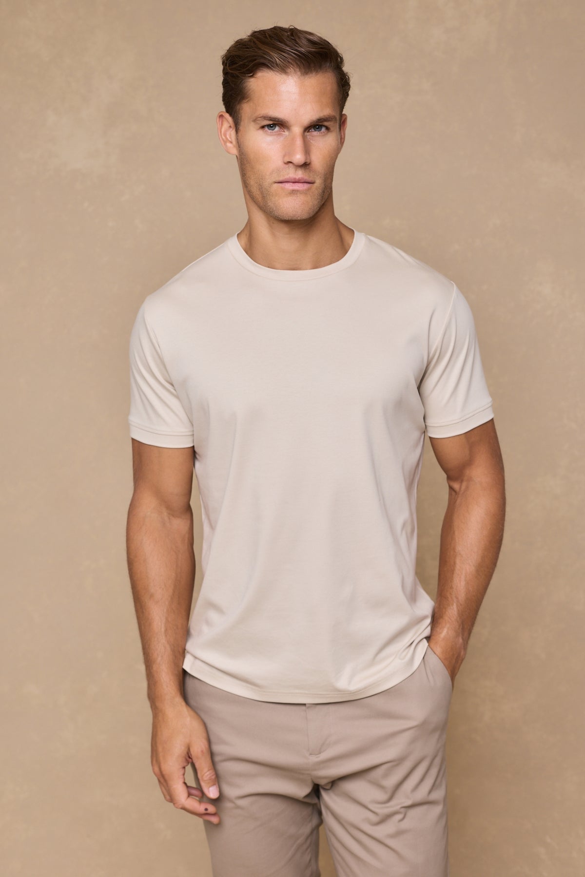 Luxe Mercerised T-Shirt - Beige
