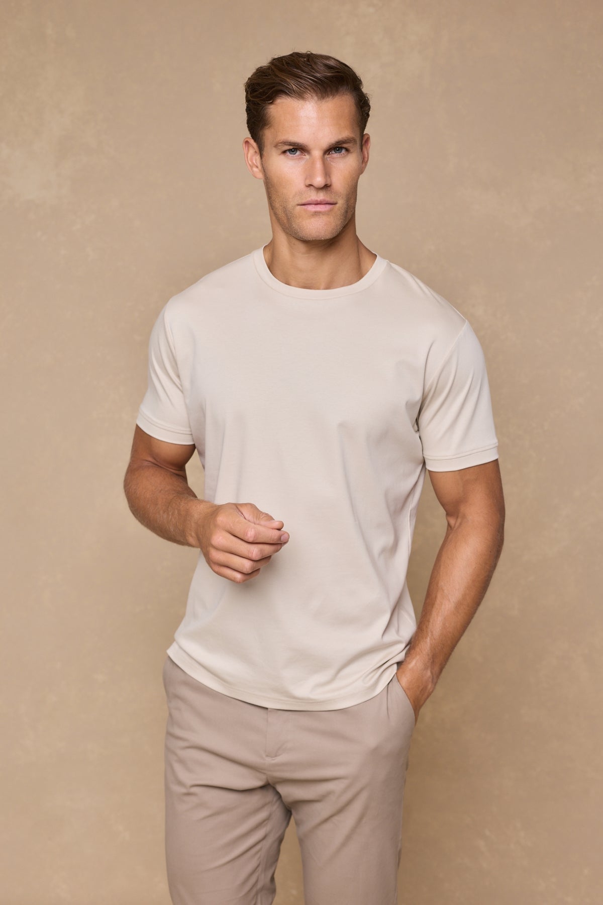 Luxe Mercerised T-Shirt - Beige
