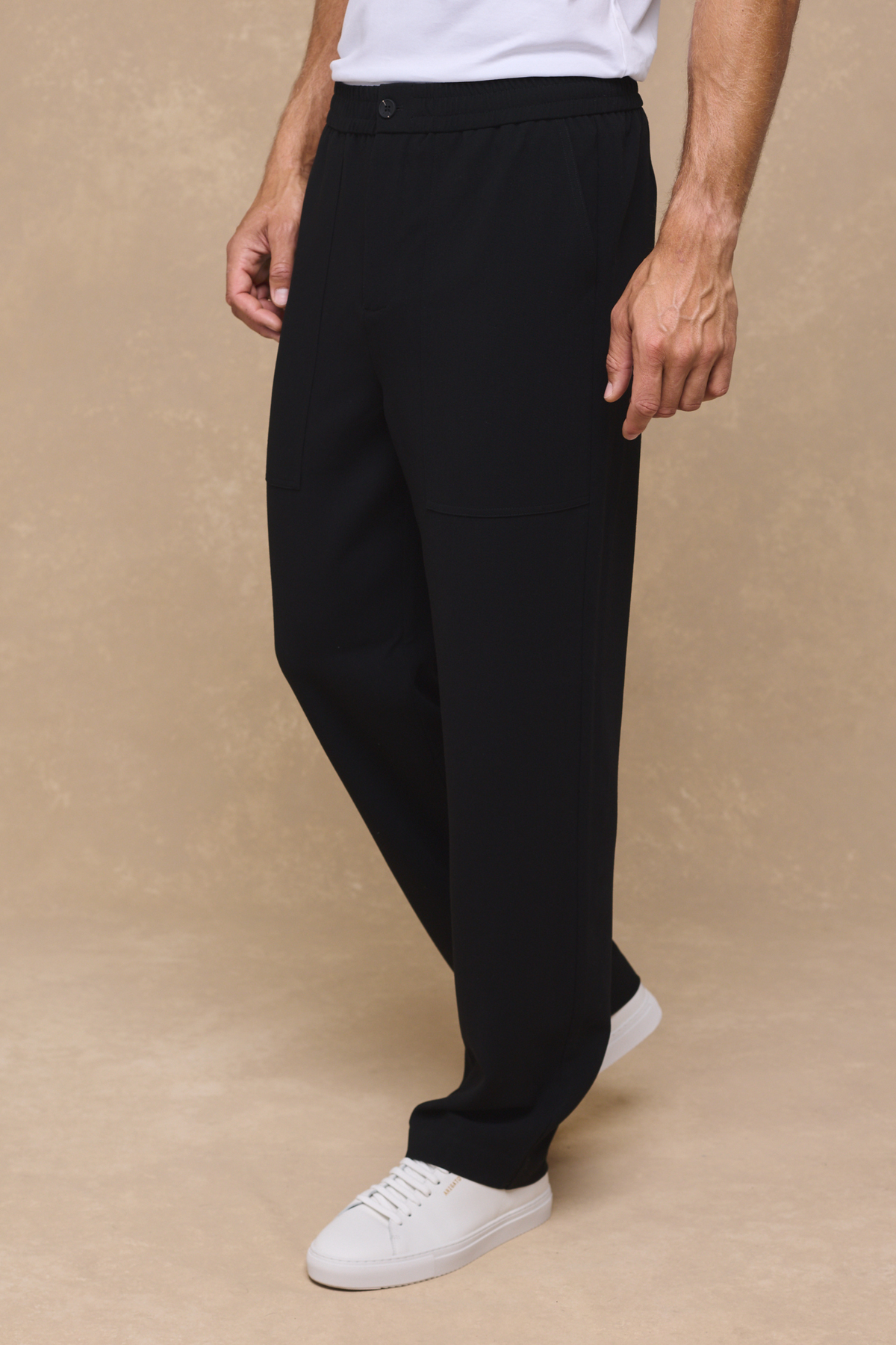 Julien Relaxed Pantalon met Panelen - Zwart
