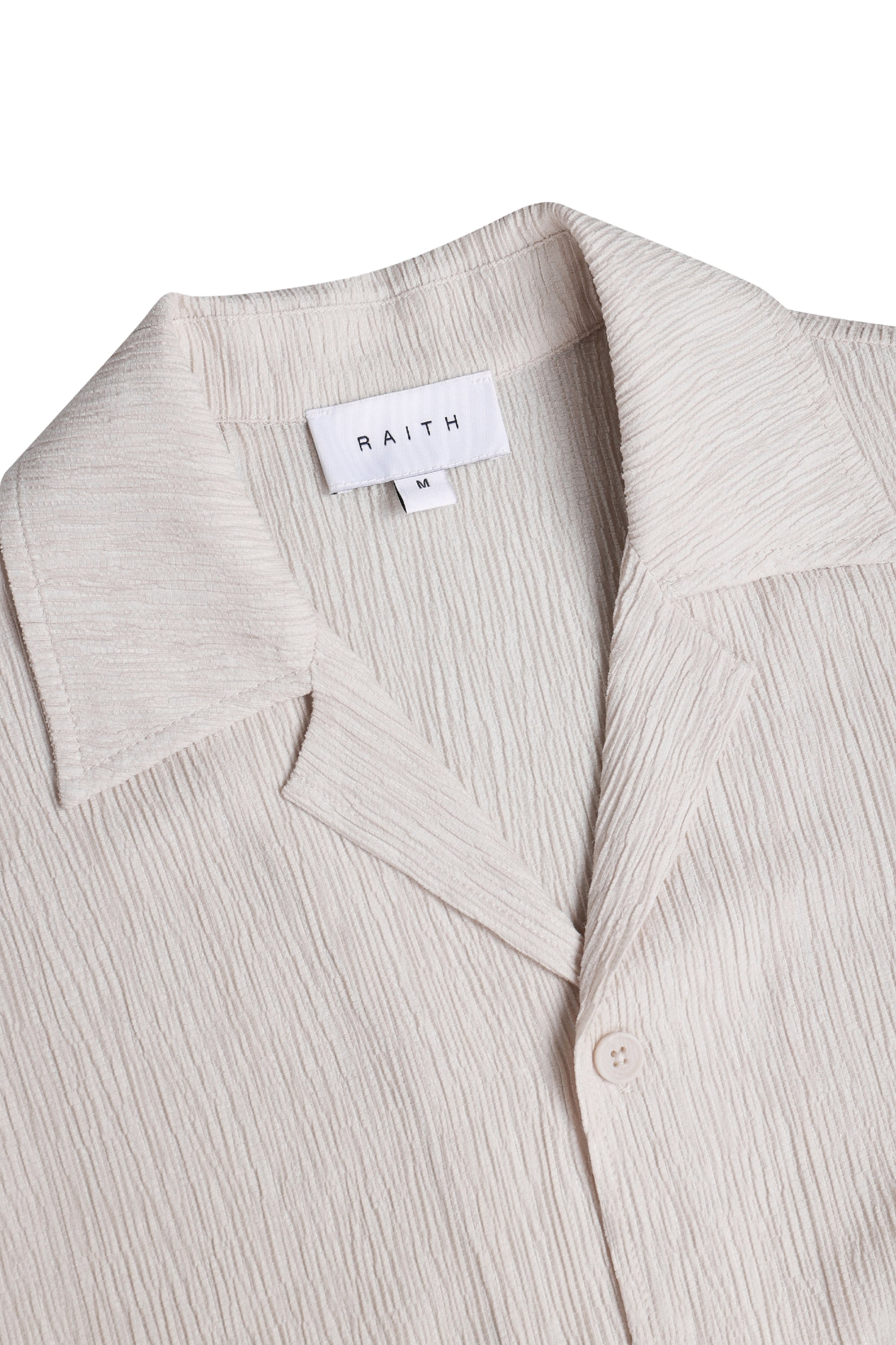 Gabriel Crinkled Tencel Short Sleeve Shirt - Beige