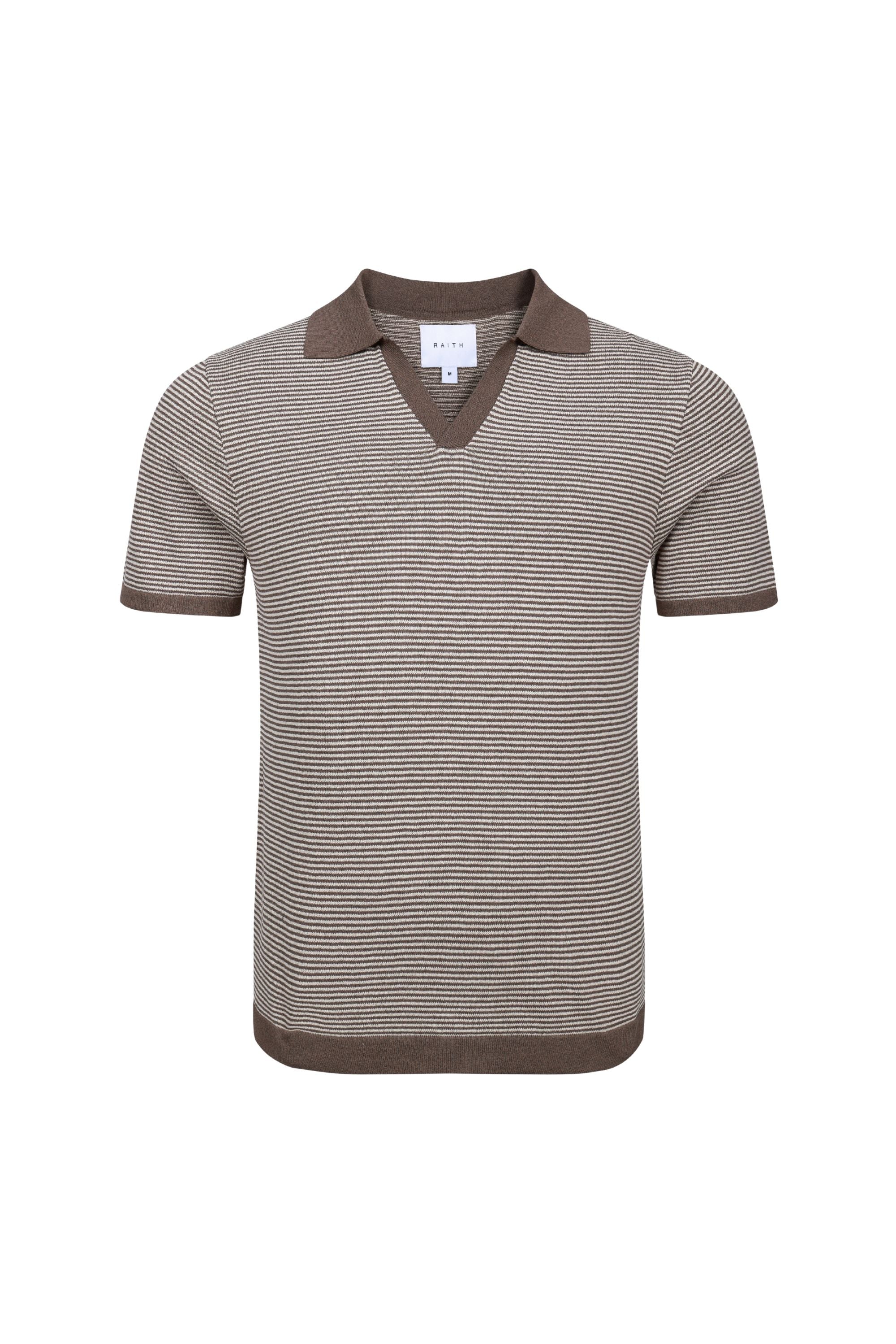 Antonio Polo met contrasterende bies en strepen van linnen - Bruin/Beige
