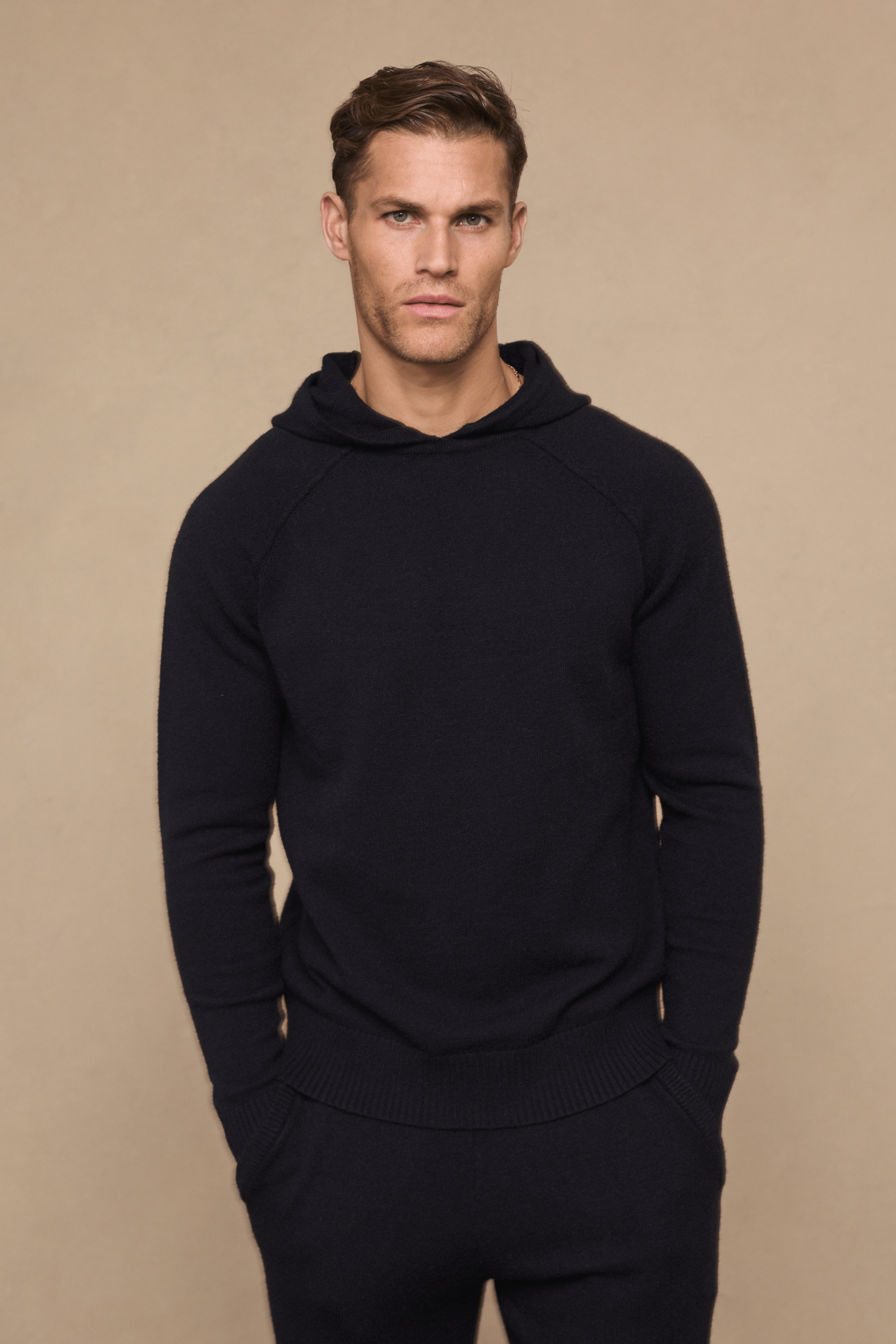 Rowan gebreide hoodie - zwart
