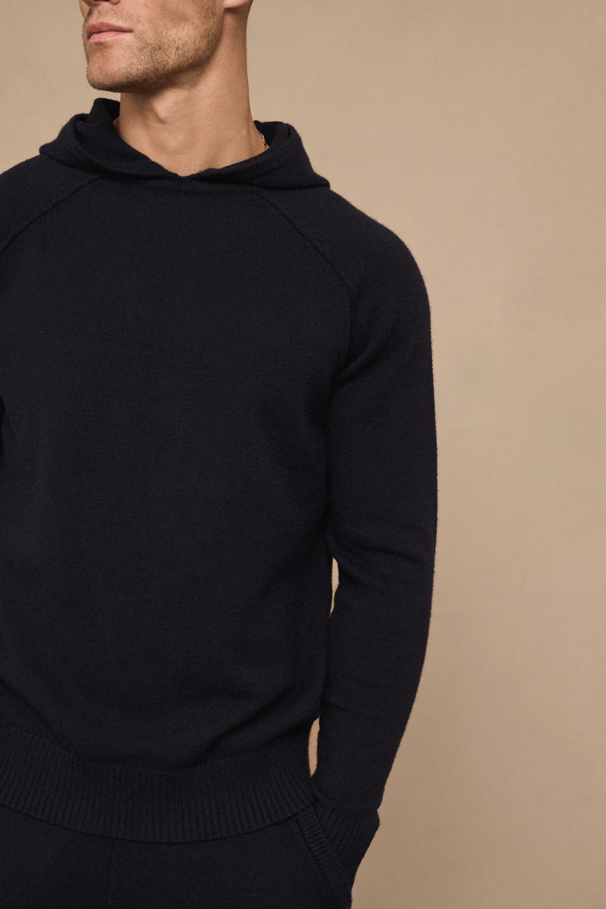 Rowan gebreide hoodie - zwart