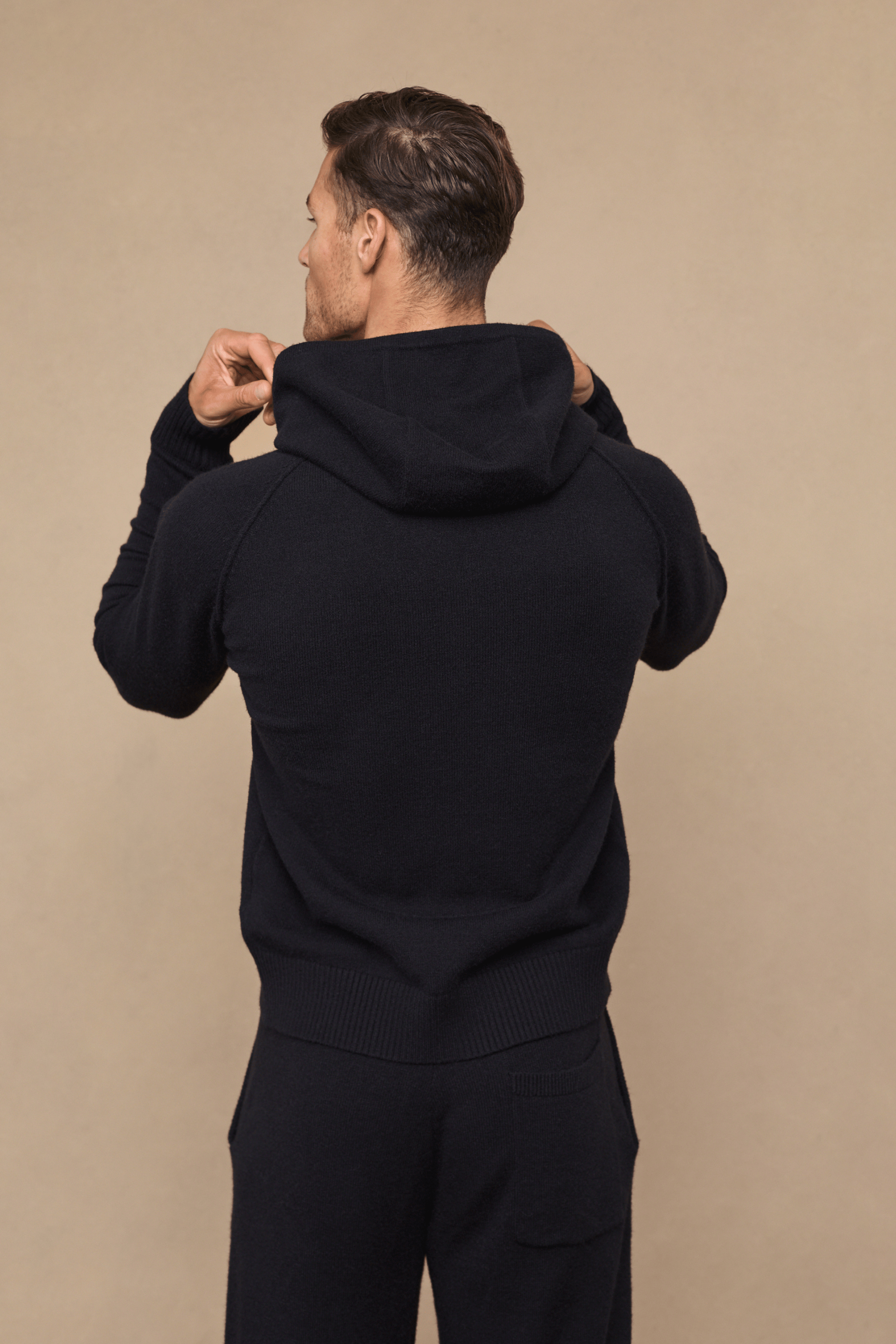 Rowan gebreide hoodie - zwart