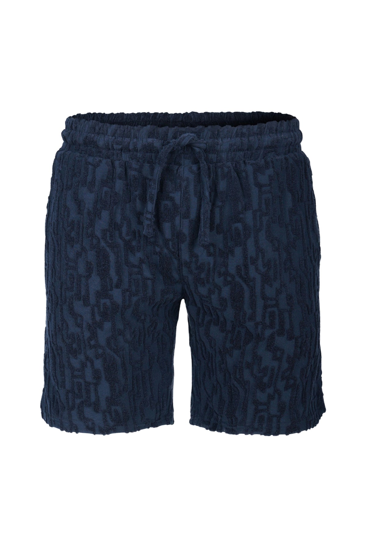 Fausto korte broek met fluweelachtige badstof - marineblauw