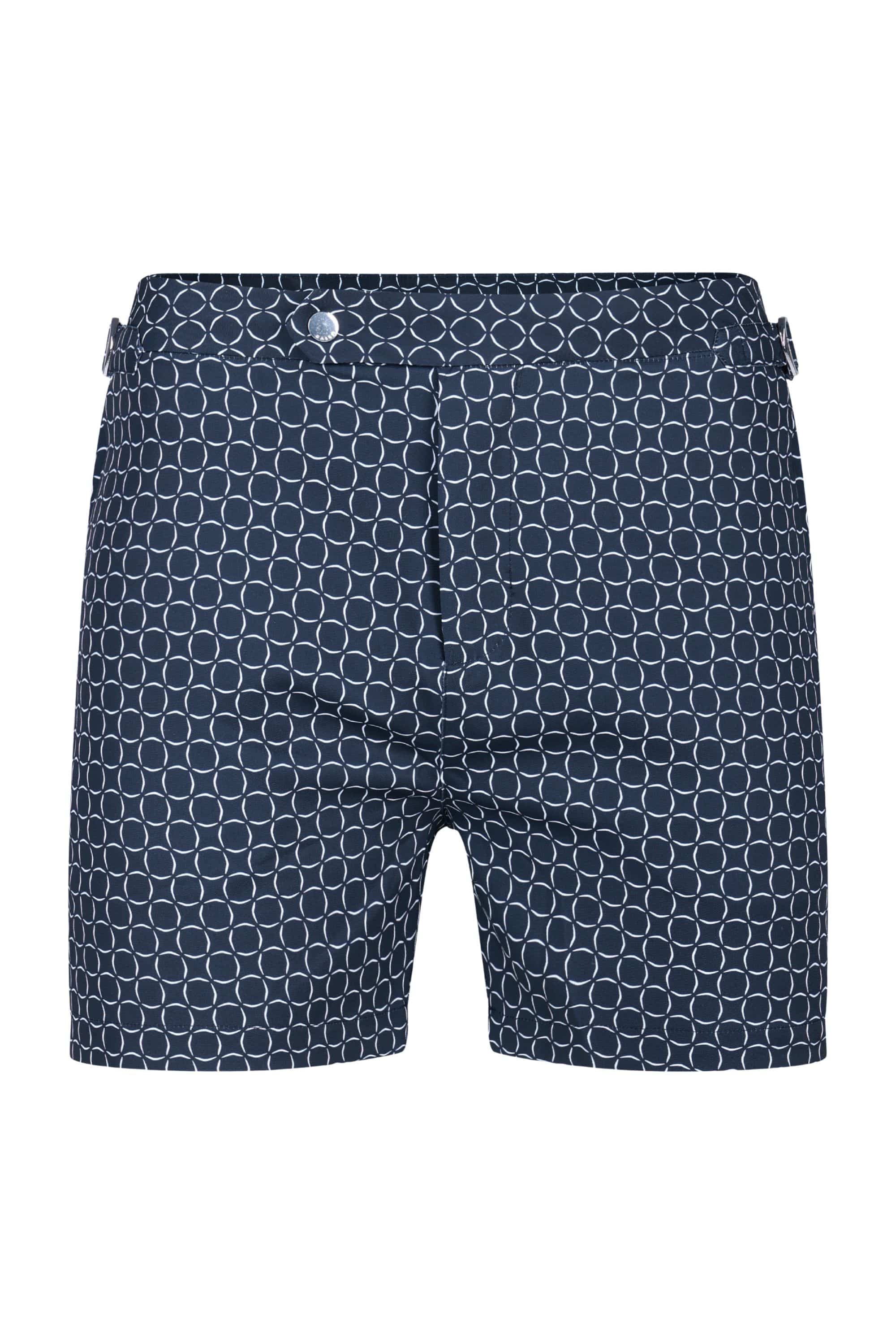 Ifni getailleerde zwembroek met verstelbare bandjes - Marineblauw/Ecru