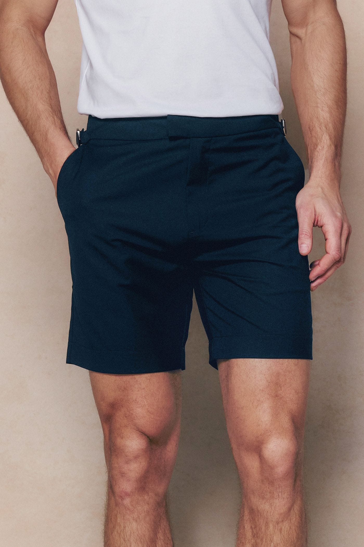 Jasper getailleerde korte broek - Marineblauw