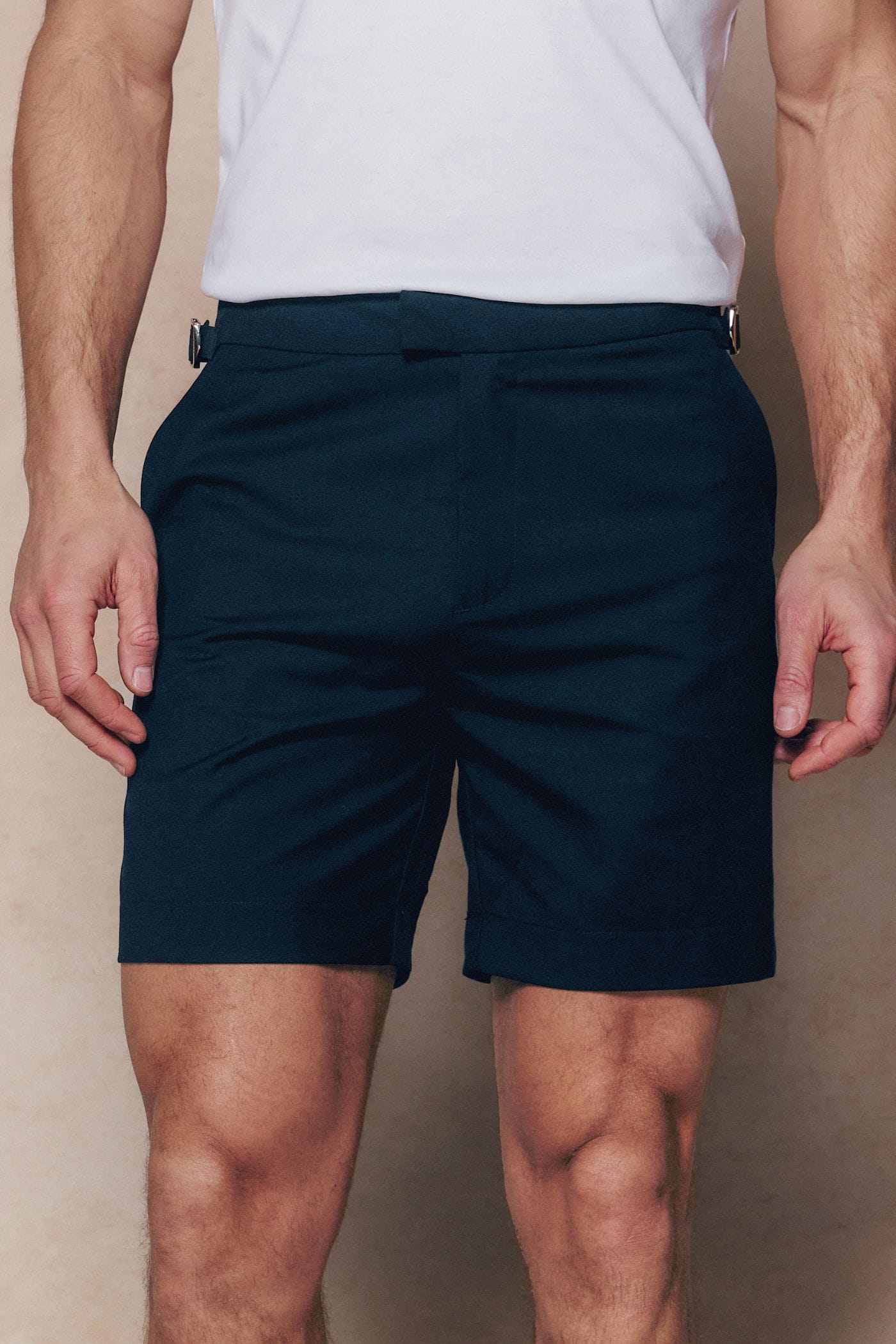 Jasper getailleerde korte broek - Marineblauw