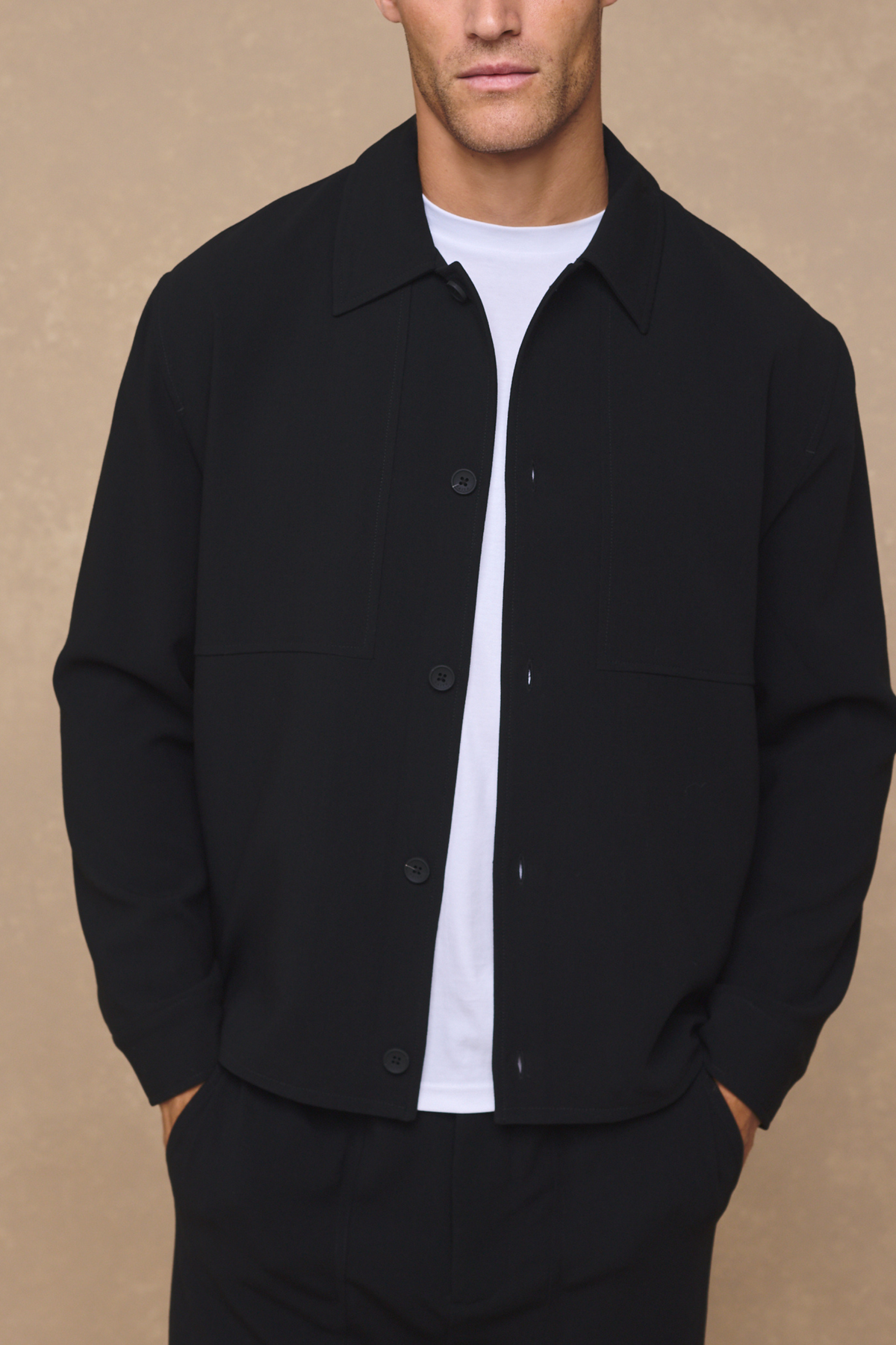 Julien Relaxed Panelled Jacket - Zwart