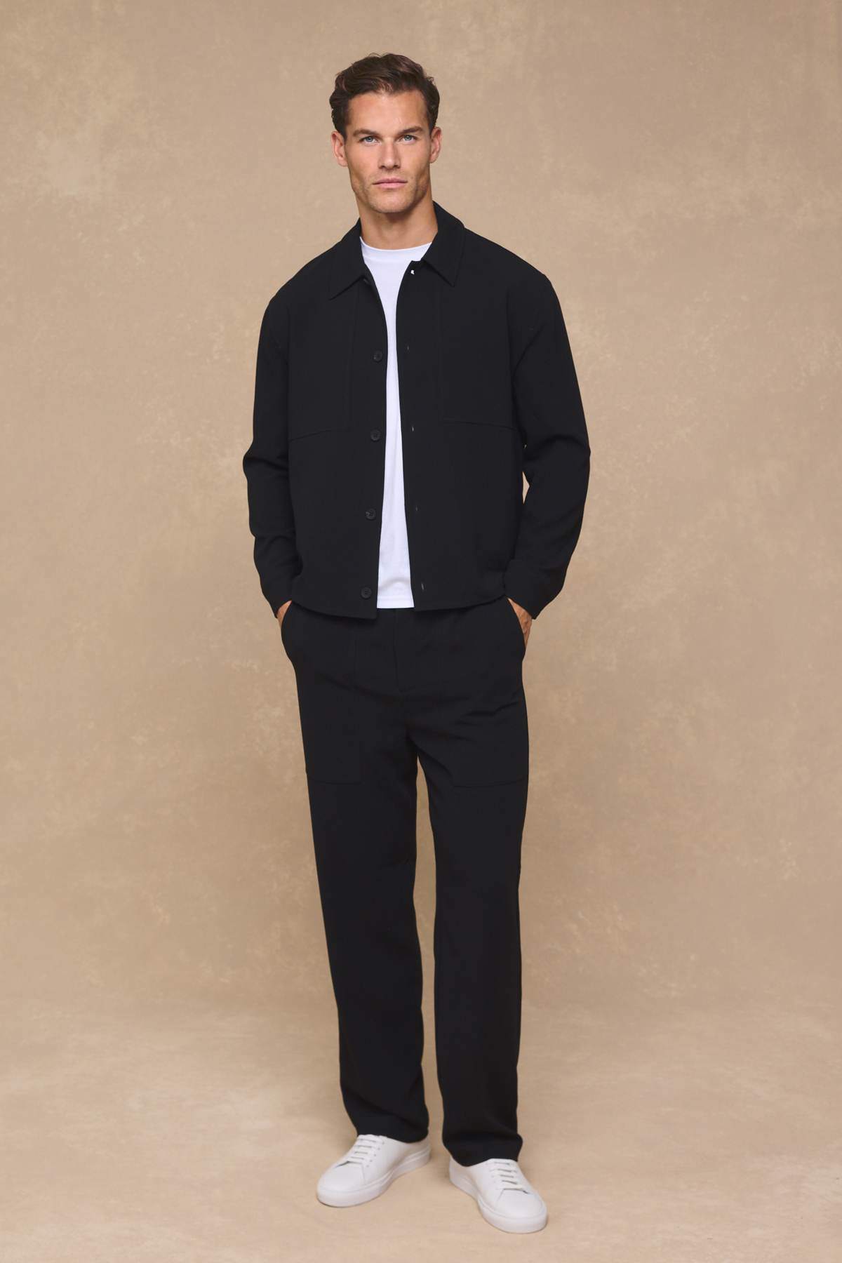 Julien Relaxed Panelled Jacket - Zwart