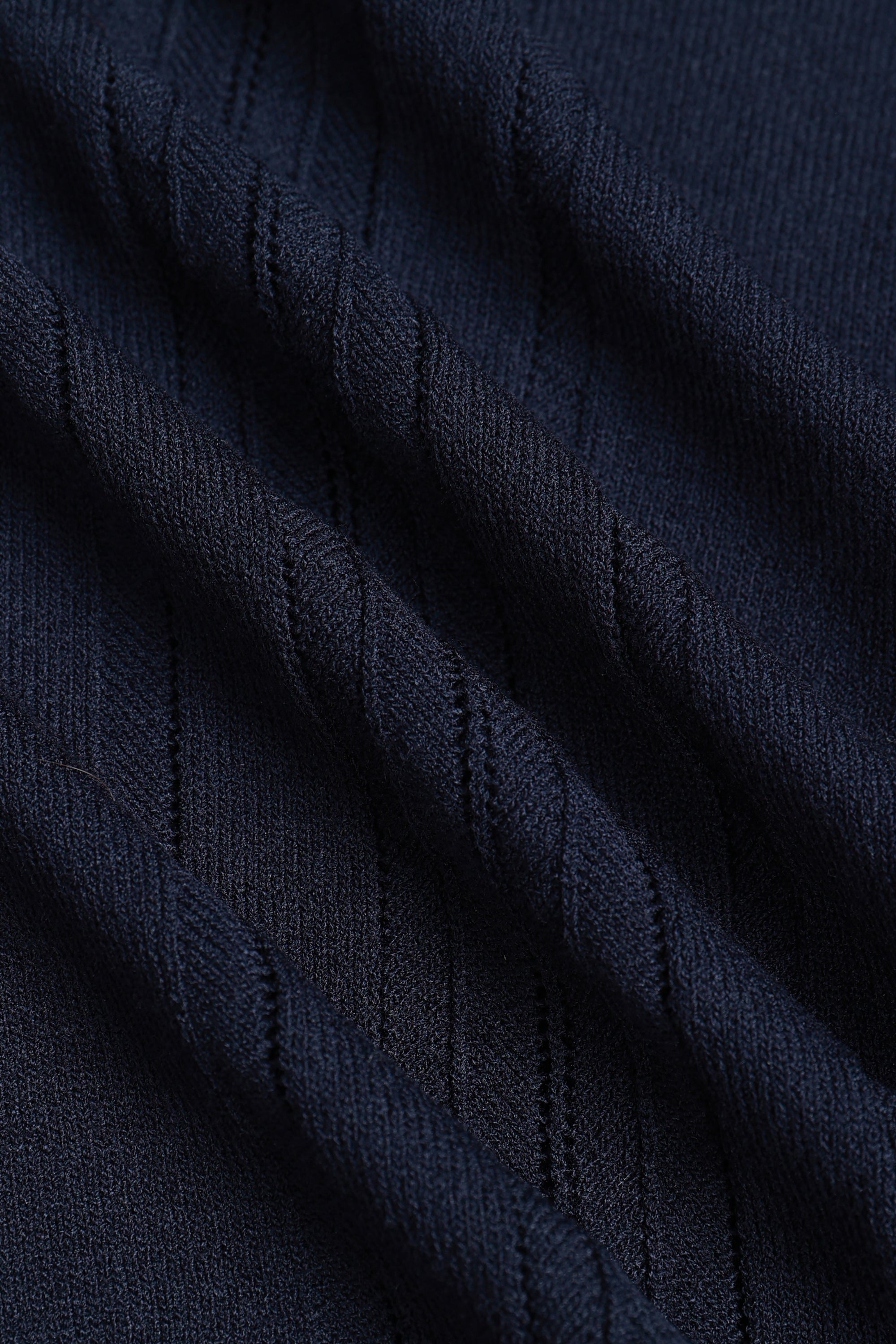 Juan Button Thru Boucle Knit Striped Polo - Navy