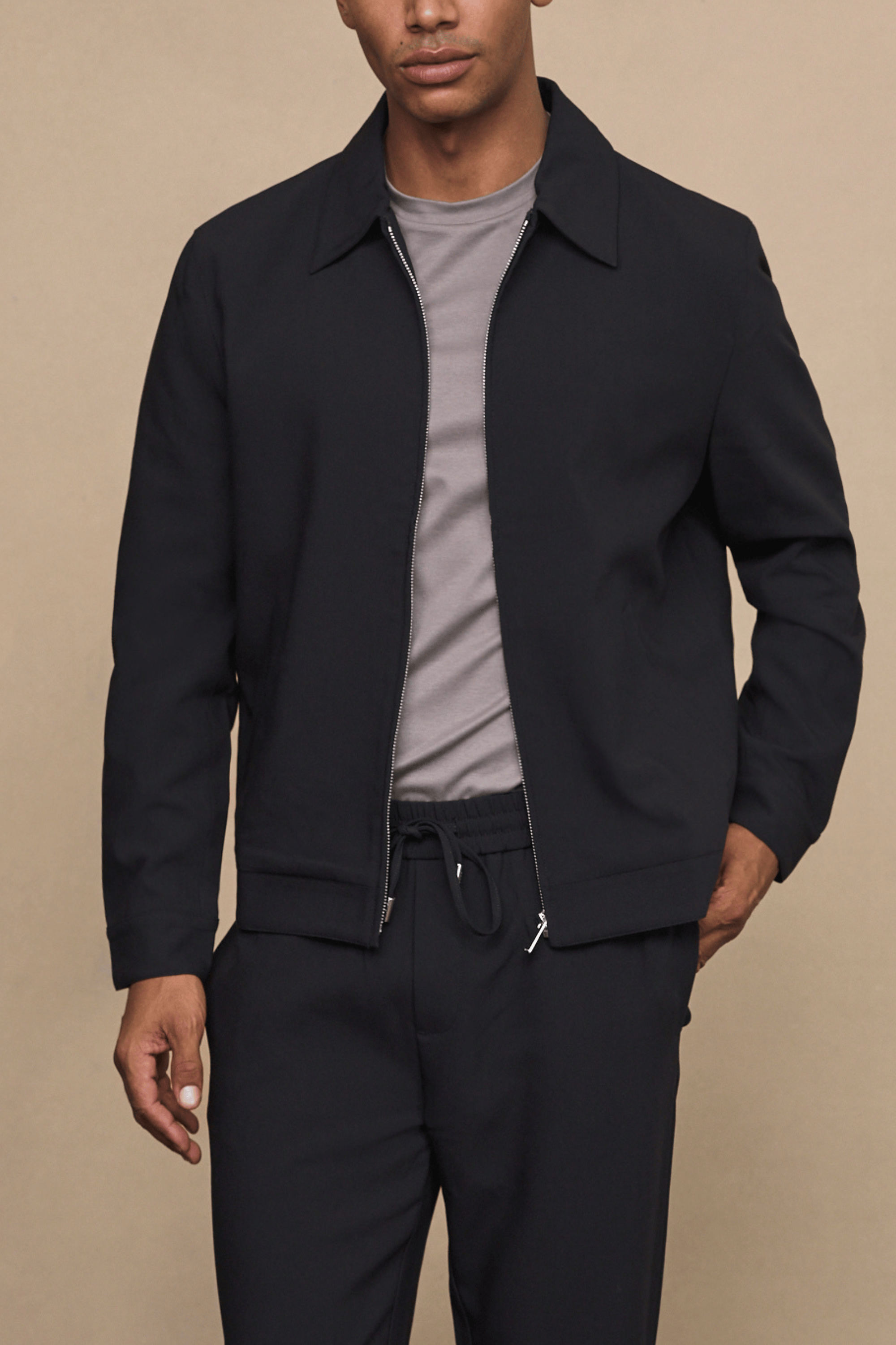 Emilio jas met ritssluiting - zwart