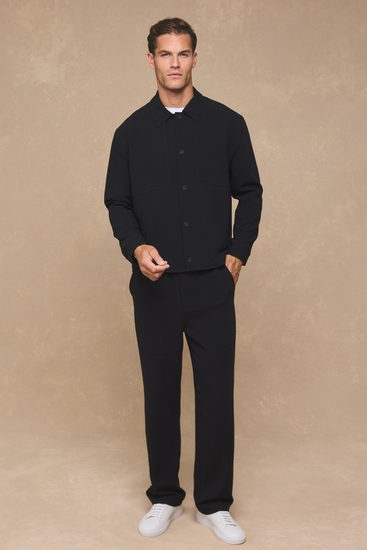 Julien Relaxed Panelled Jacket - Zwart