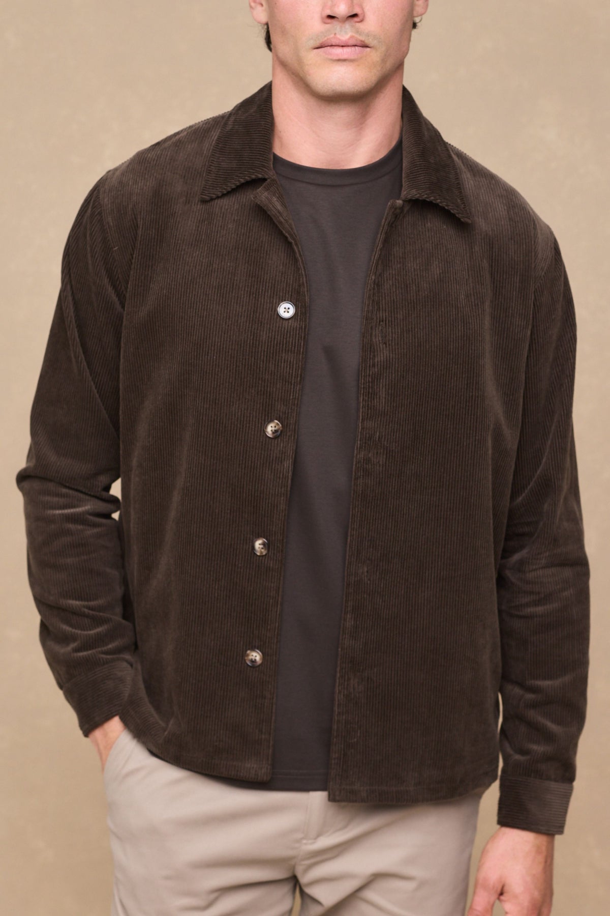 Lukas Corduroy Shacket - Brown