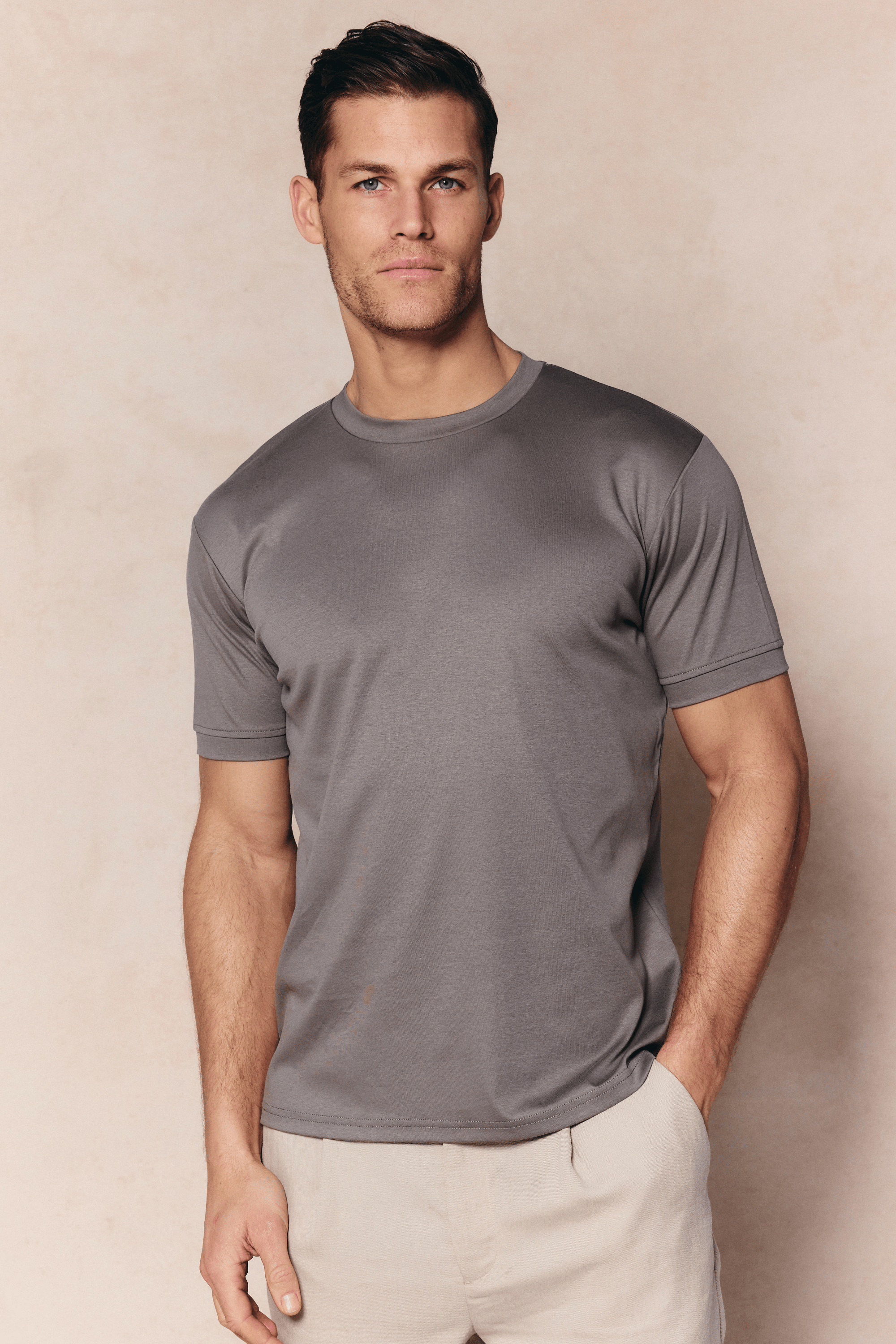 Luxe gemerceriseerd T-shirt - Paddestoel