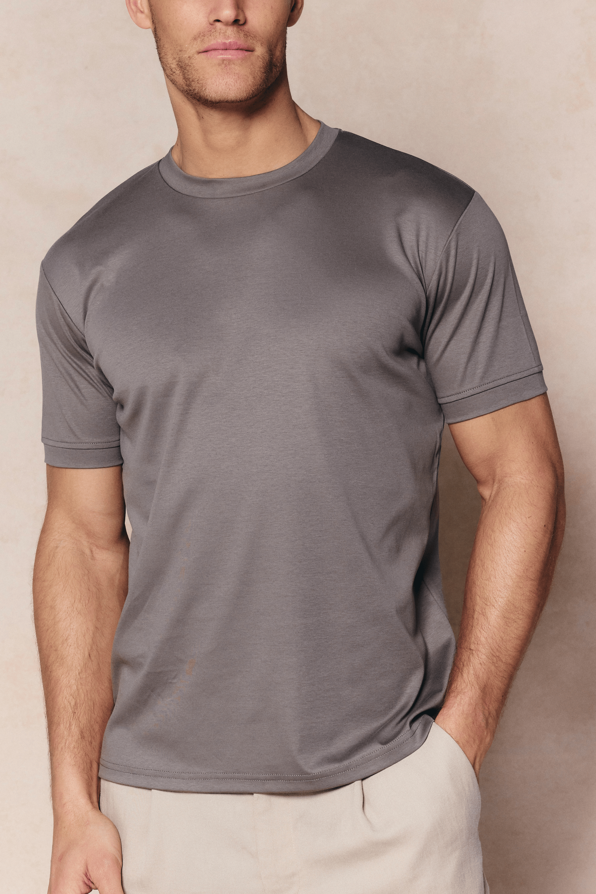 Luxe gemerceriseerd T-shirt - Paddestoel