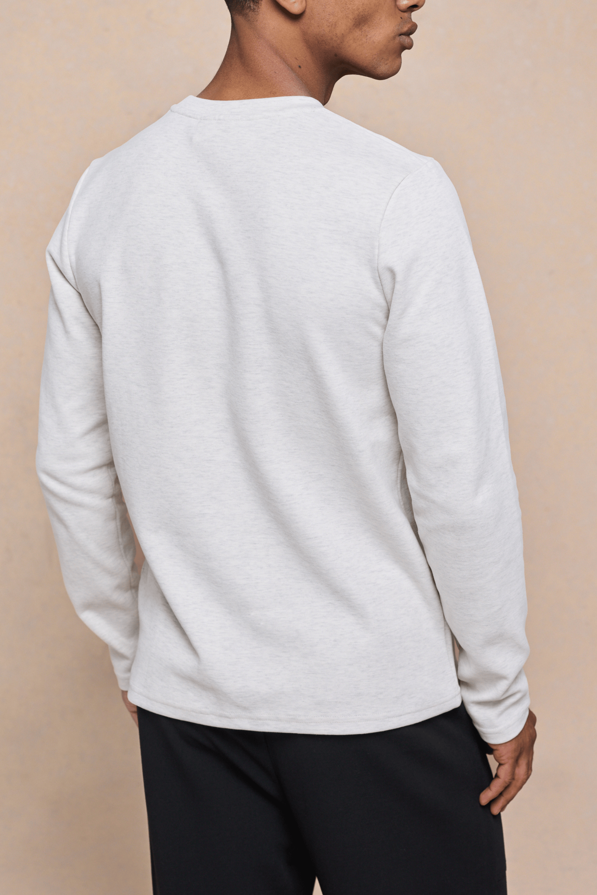 Tyler T-shirt met lange mouwen en borstzak - Stone Marl