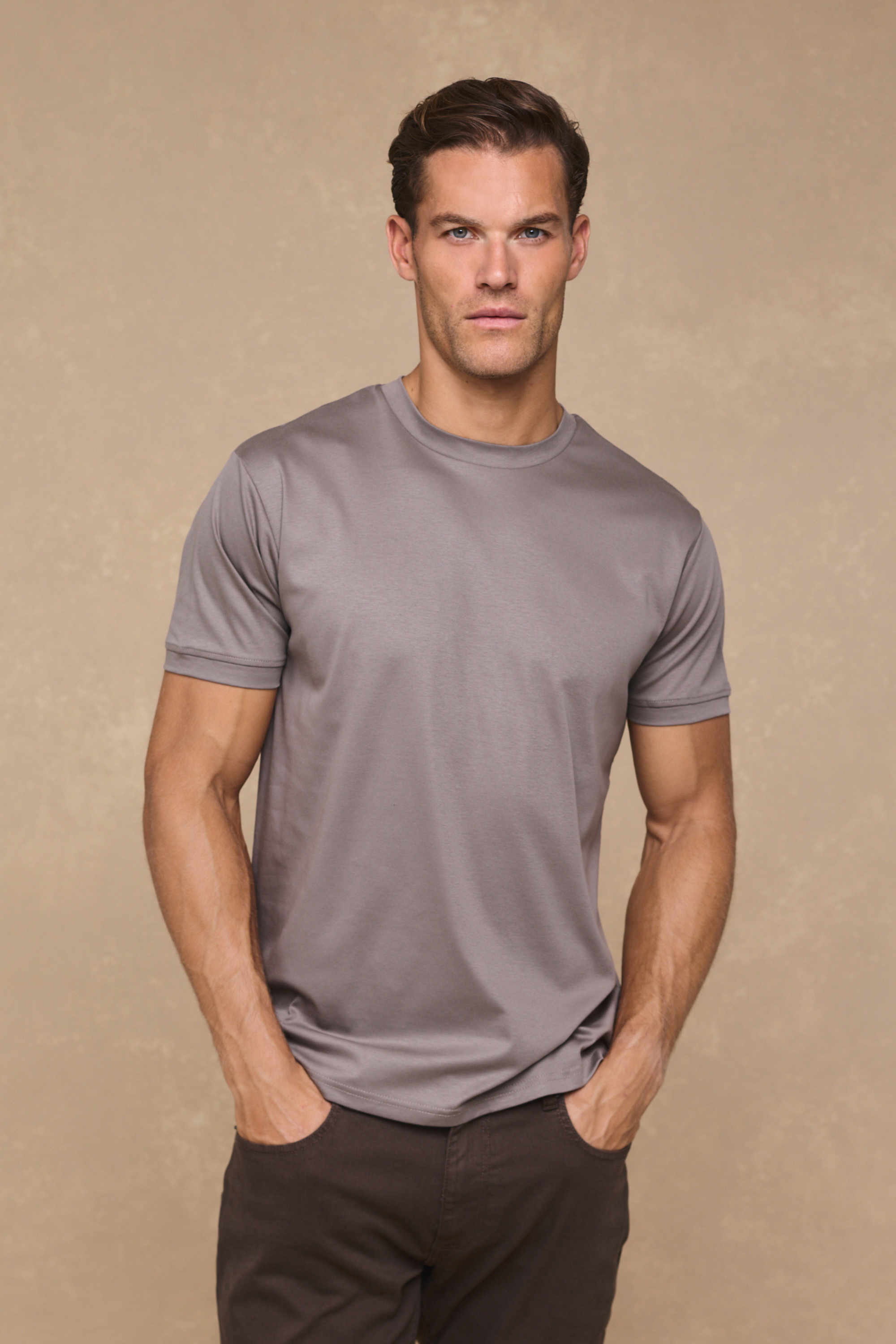 Luxe Mercerised T-Shirt - Mushroom