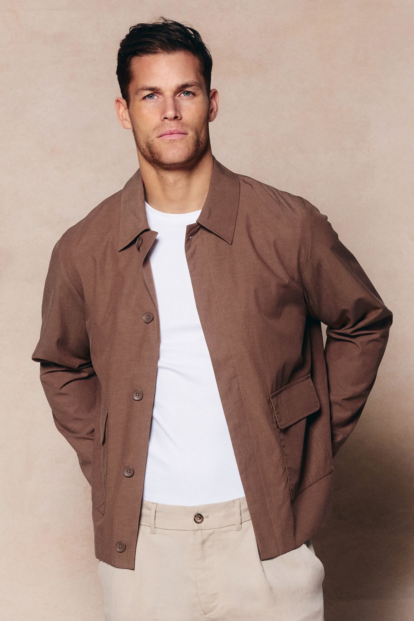 Getailleerd jasje met opgestikte zakken van Diego - Roestbruin