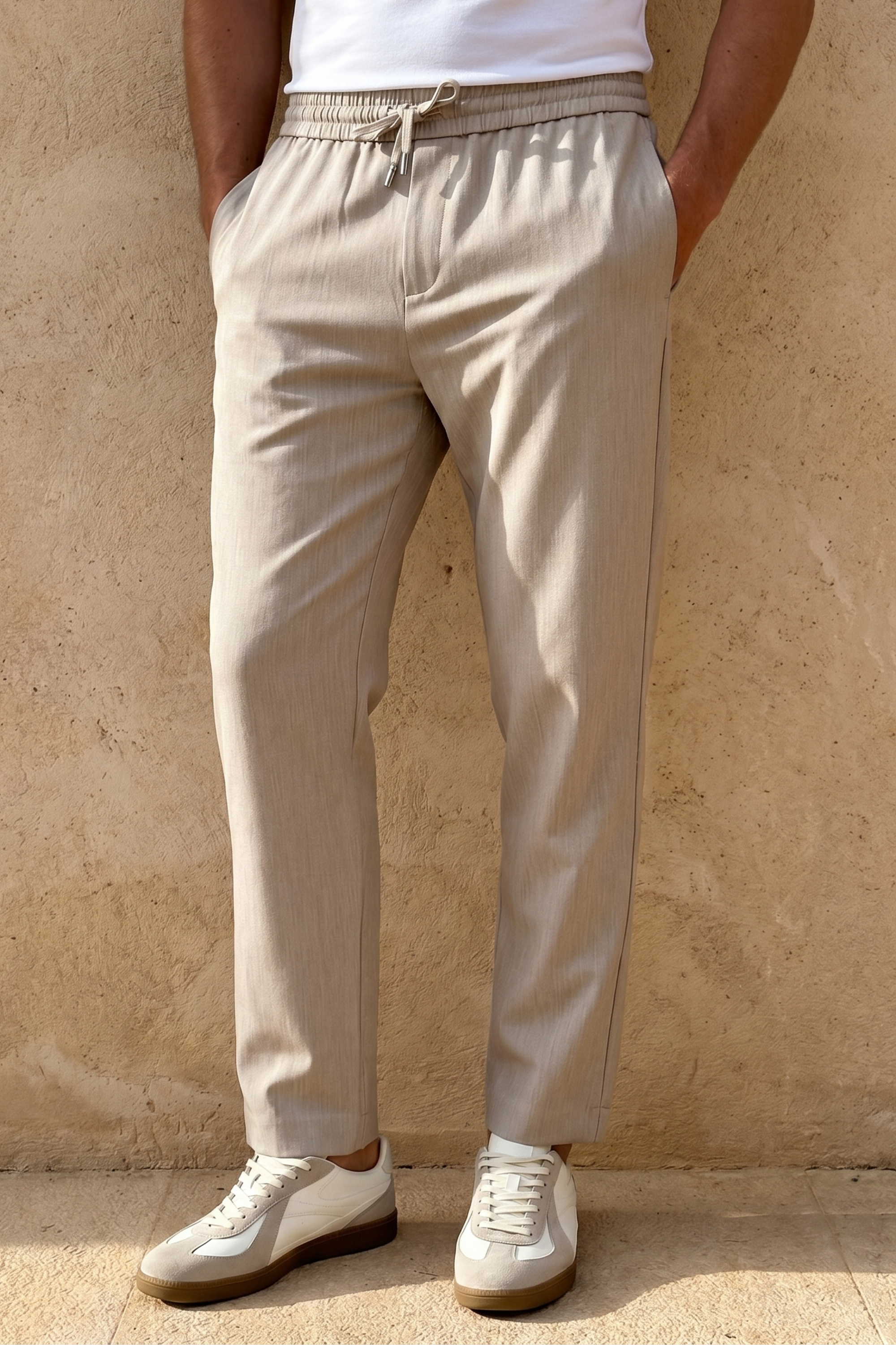 Mateo Tapered Trouser - Oatmeal Marl