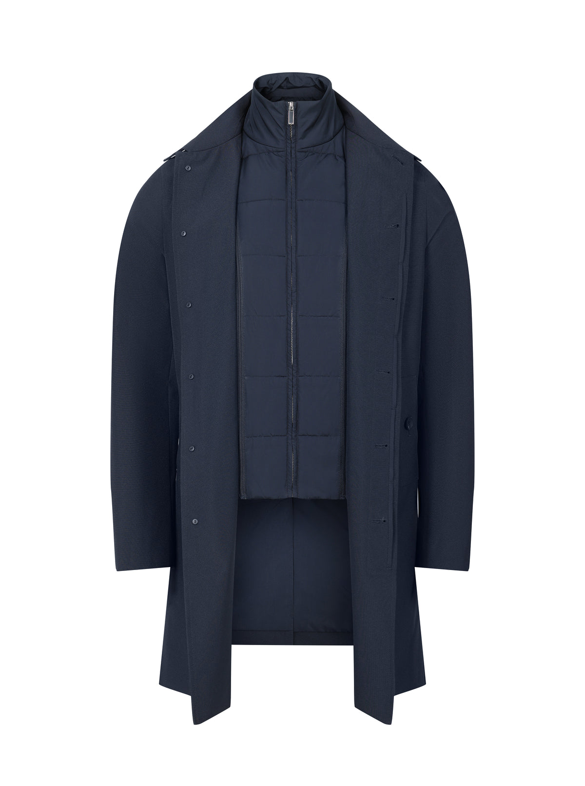 Cohen Trench Coat With Dettachable Insert - Navy