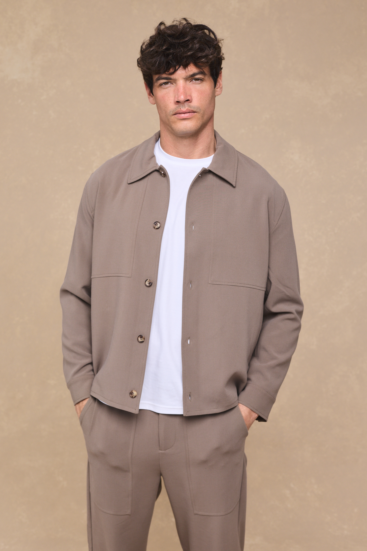 Julien Relaxed Panelled Jacket - Olive