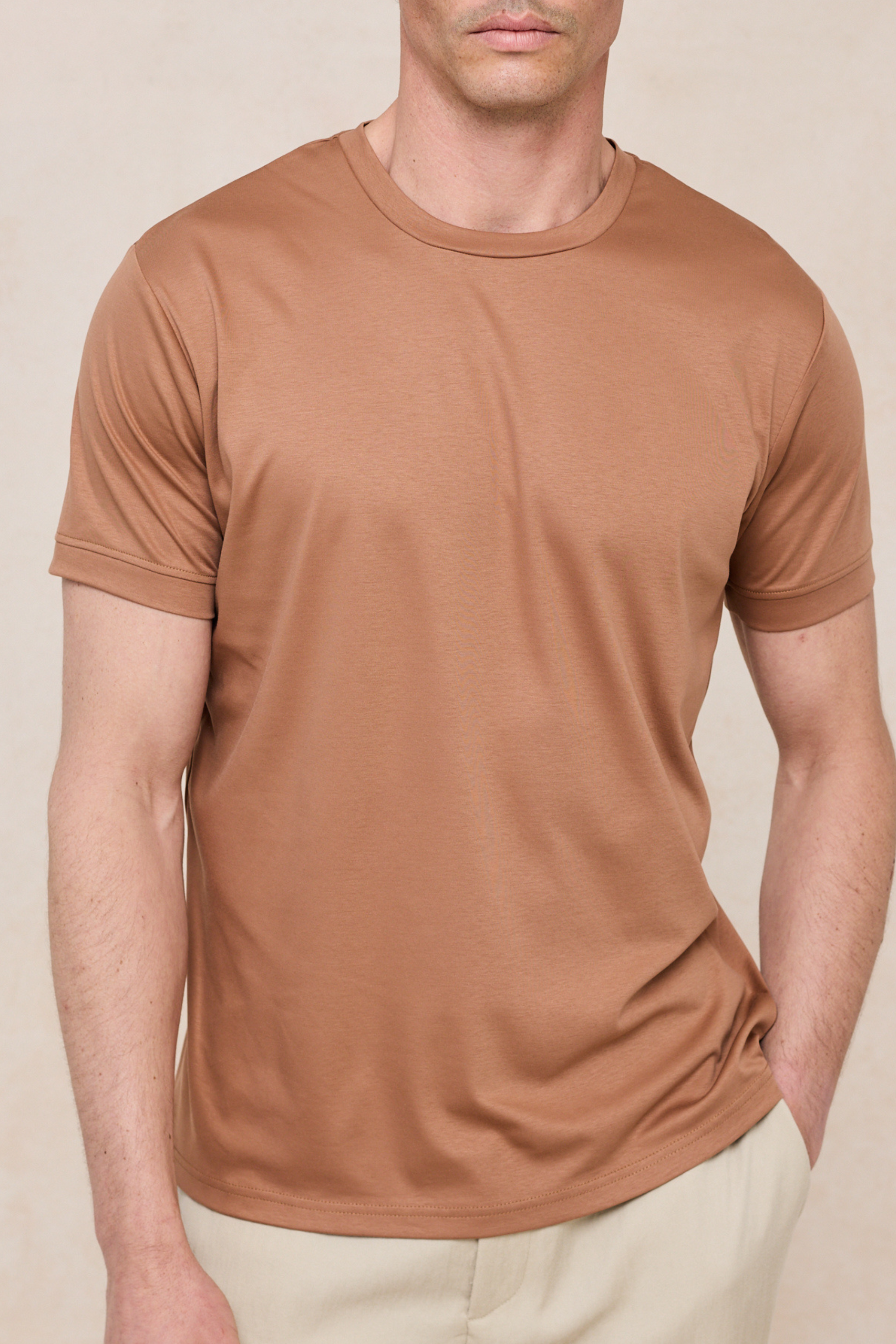 Luxe Mercerised T-Shirt - Rust Orange