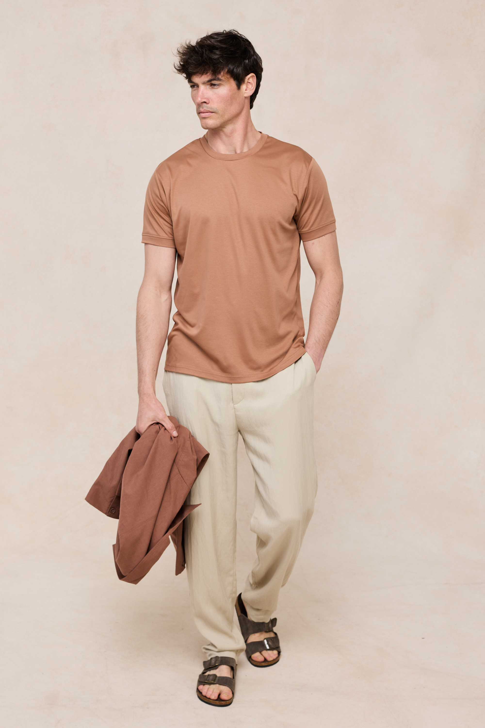Luxe Mercerised T-Shirt - Rust Orange