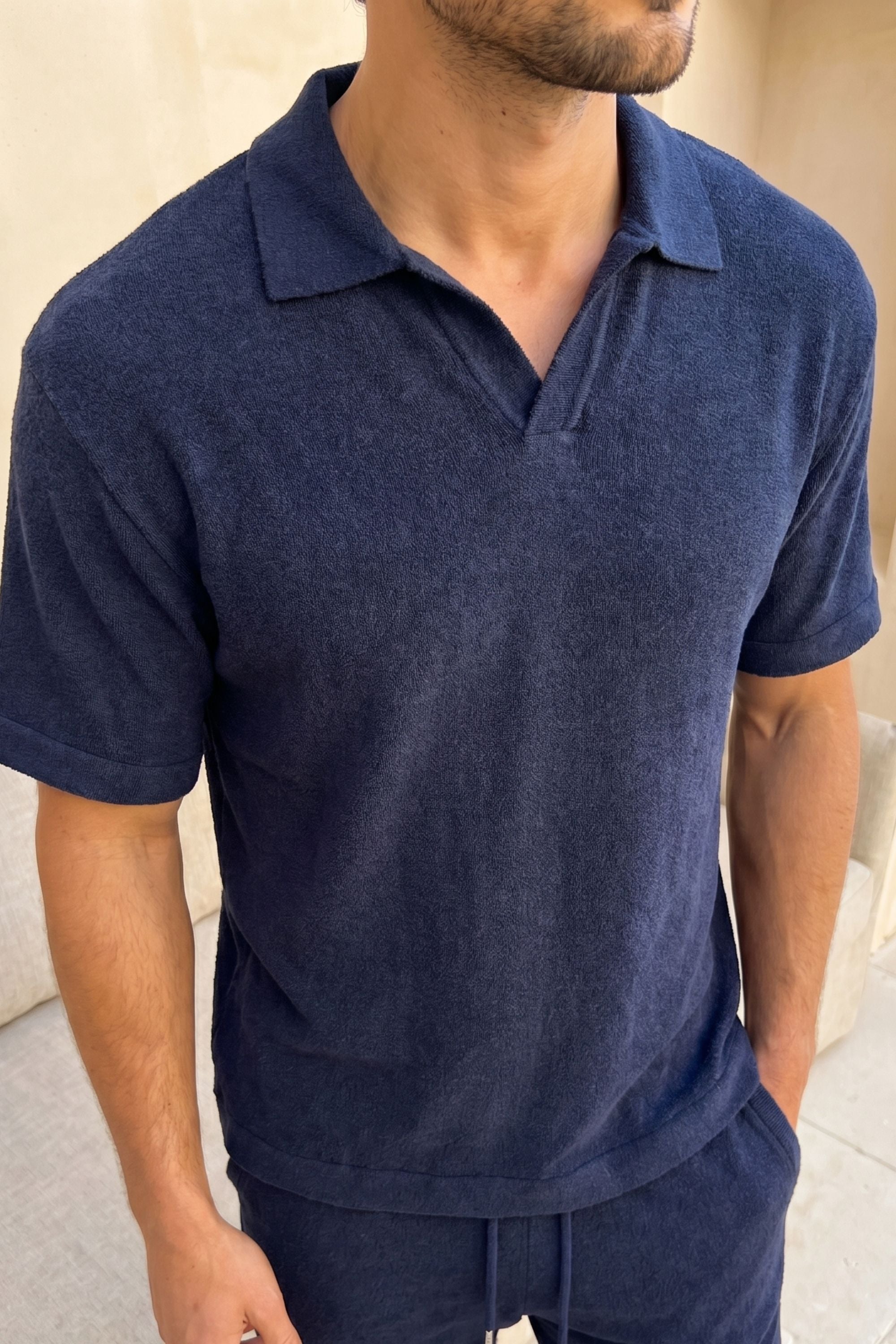 Miguel Boucle poloshirt - Marine